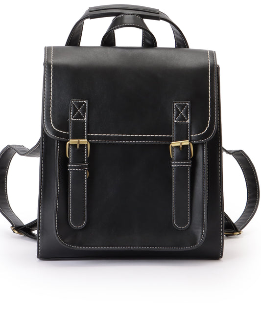 ランドセル風 スクエア ステッチ ショルダーバッグ