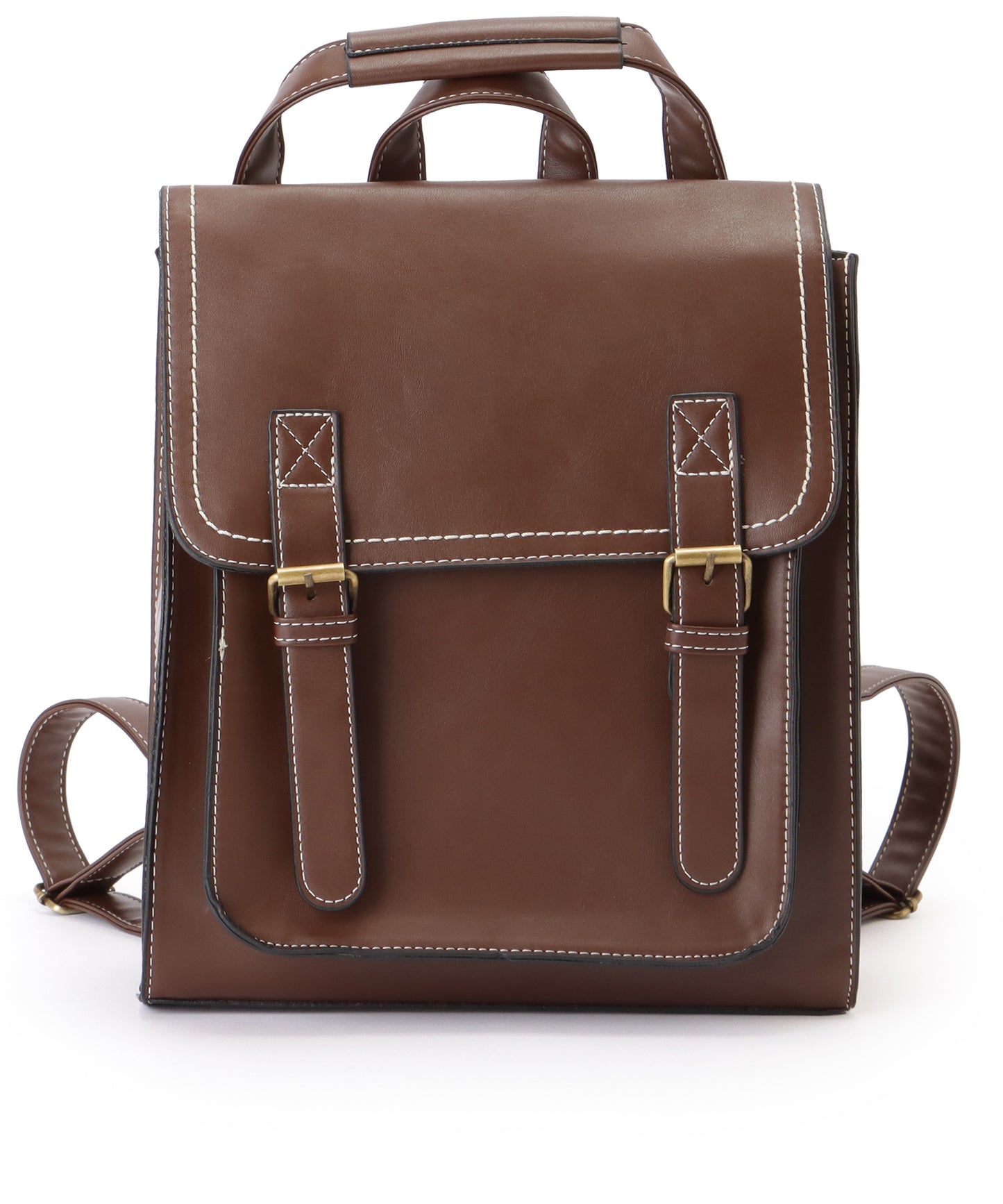 ランドセル風 スクエア ステッチ ショルダーバッグ