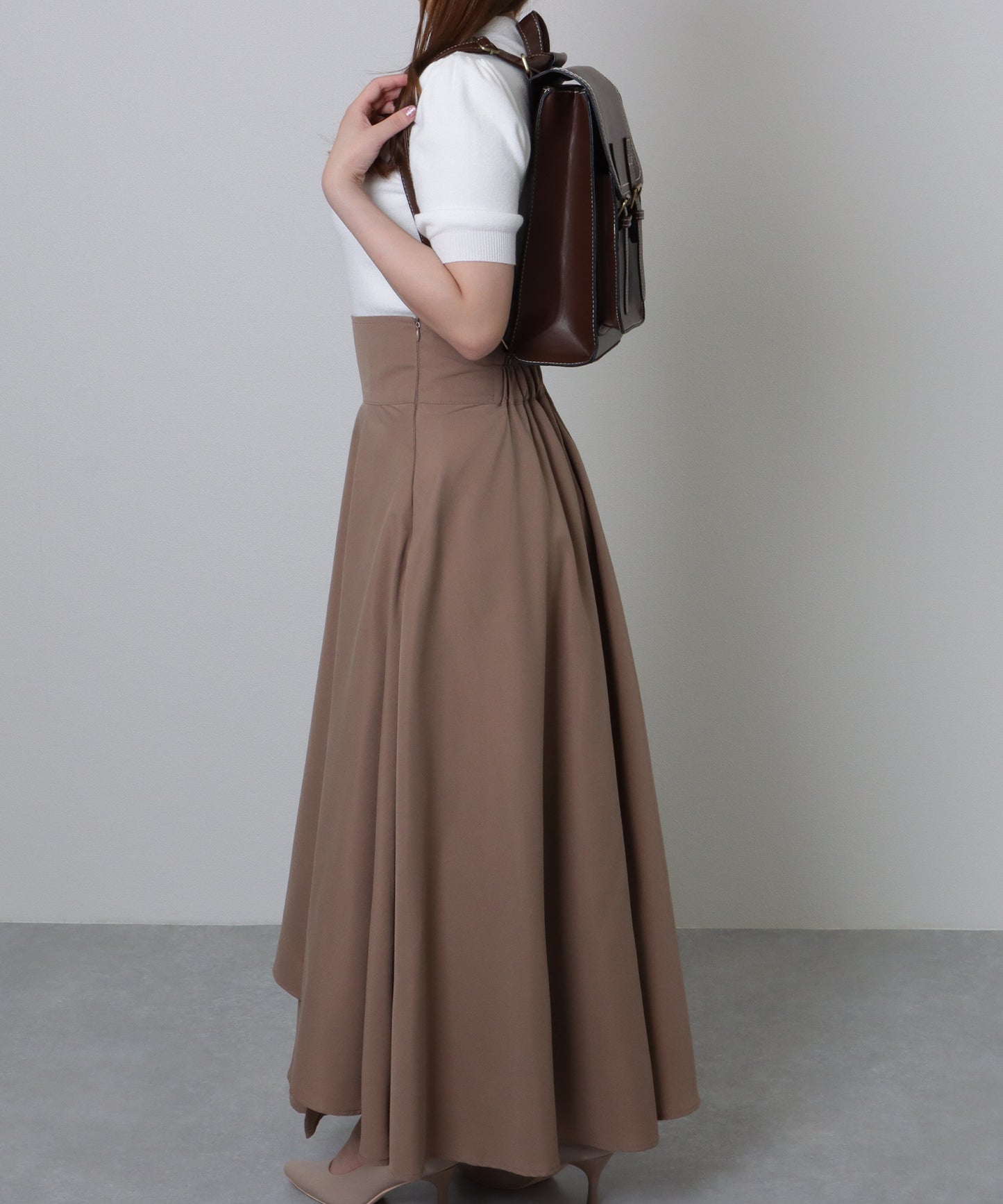 ランドセル風 スクエア ステッチ ショルダーバッグ