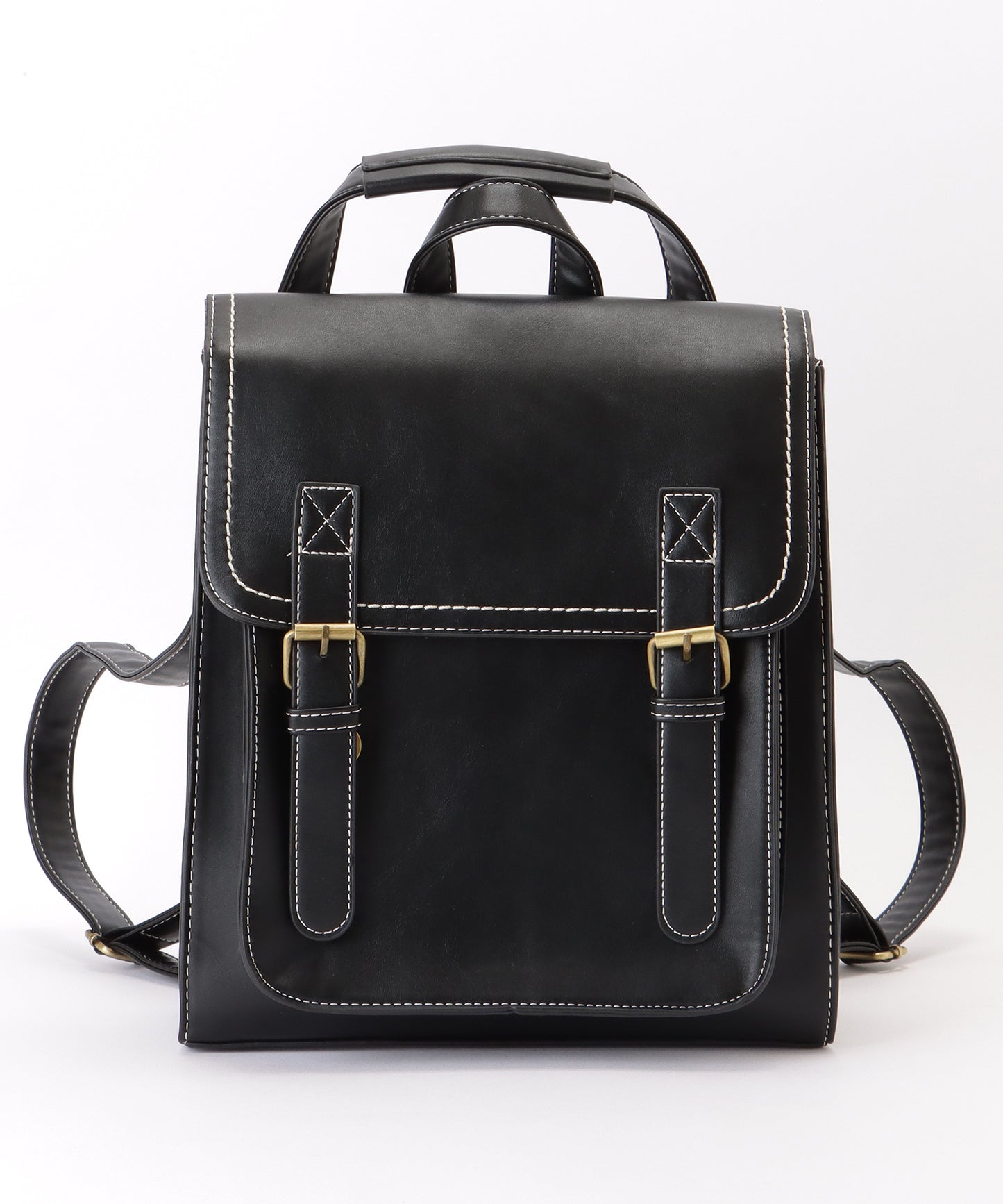 ランドセル風 スクエア ステッチ ショルダーバッグ