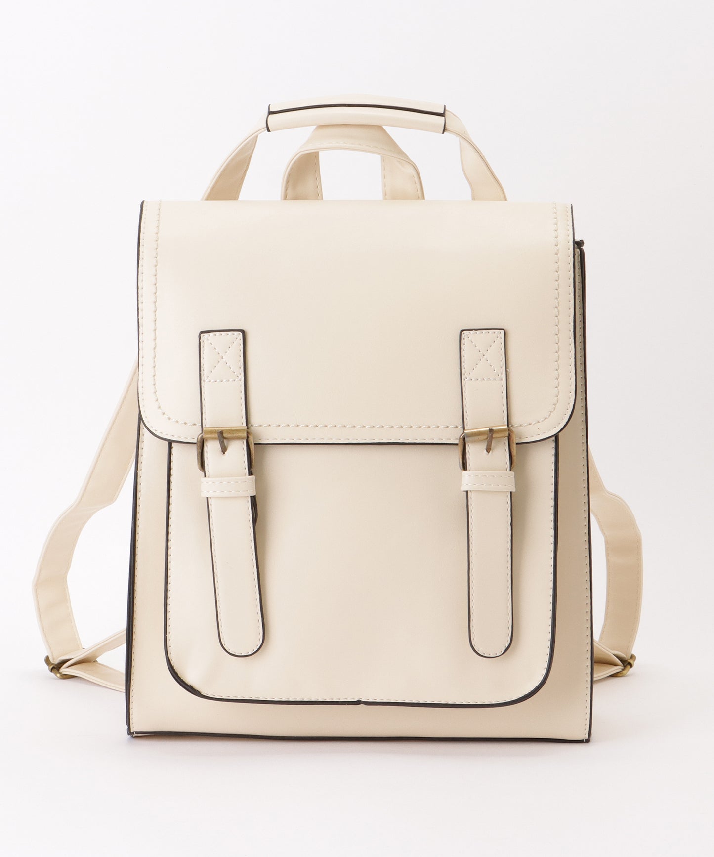 ランドセル風 スクエア ステッチ ショルダーバッグ