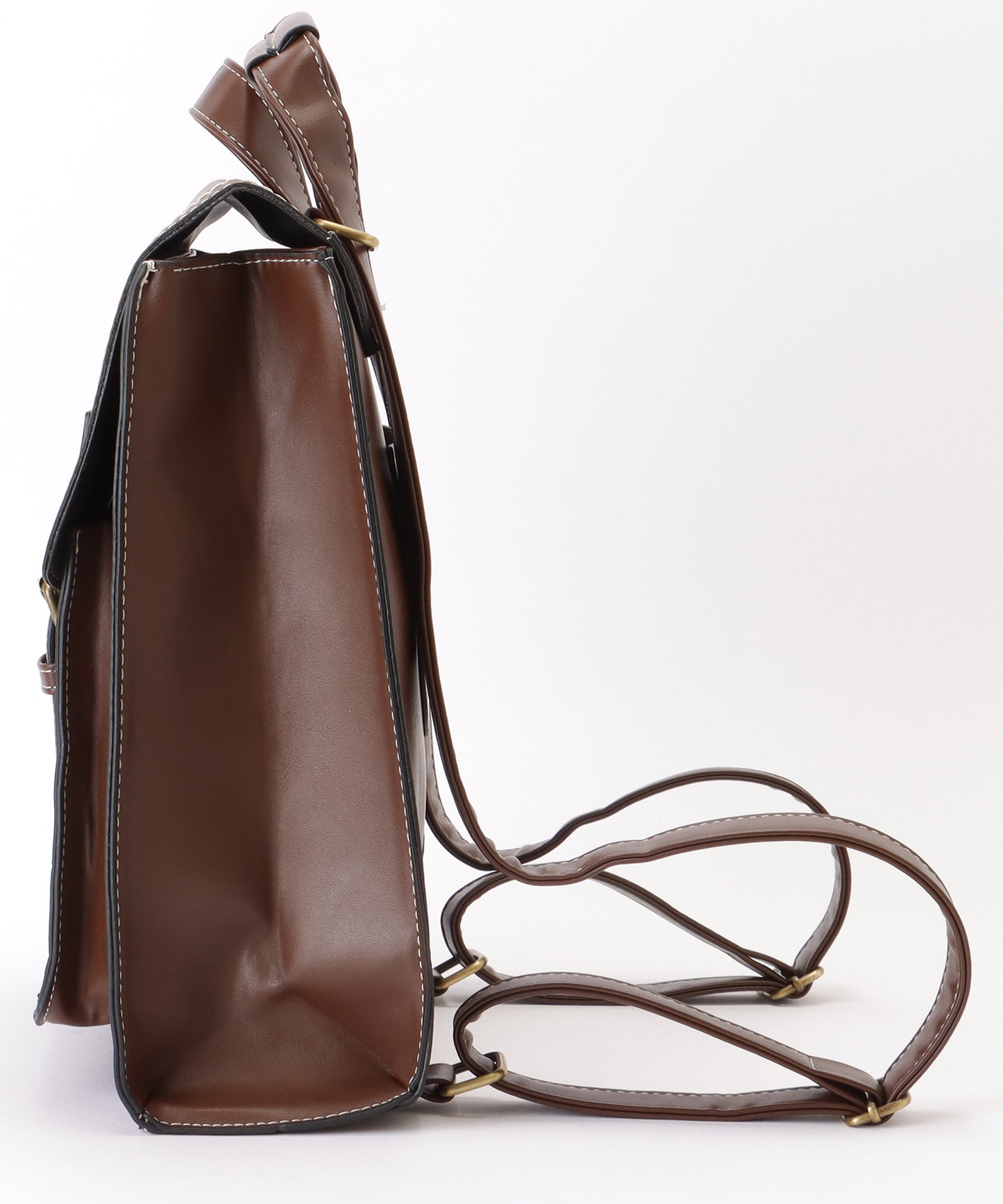 ランドセル風 スクエア ステッチ ショルダーバッグ