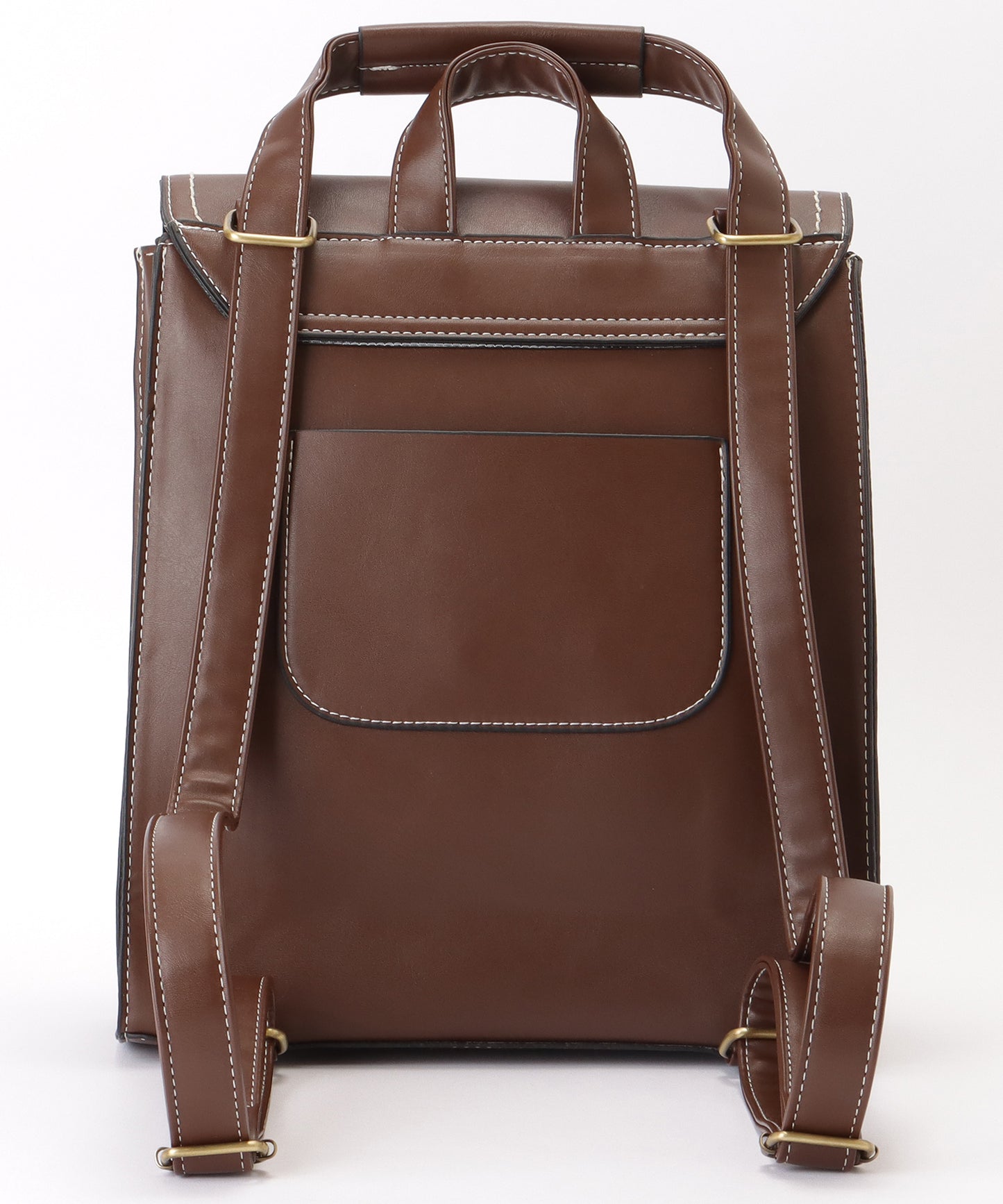 ランドセル風 スクエア ステッチ ショルダーバッグ