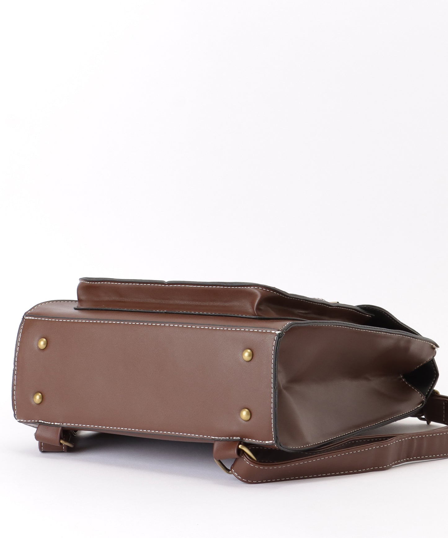 ランドセル風 スクエア ステッチ ショルダーバッグ