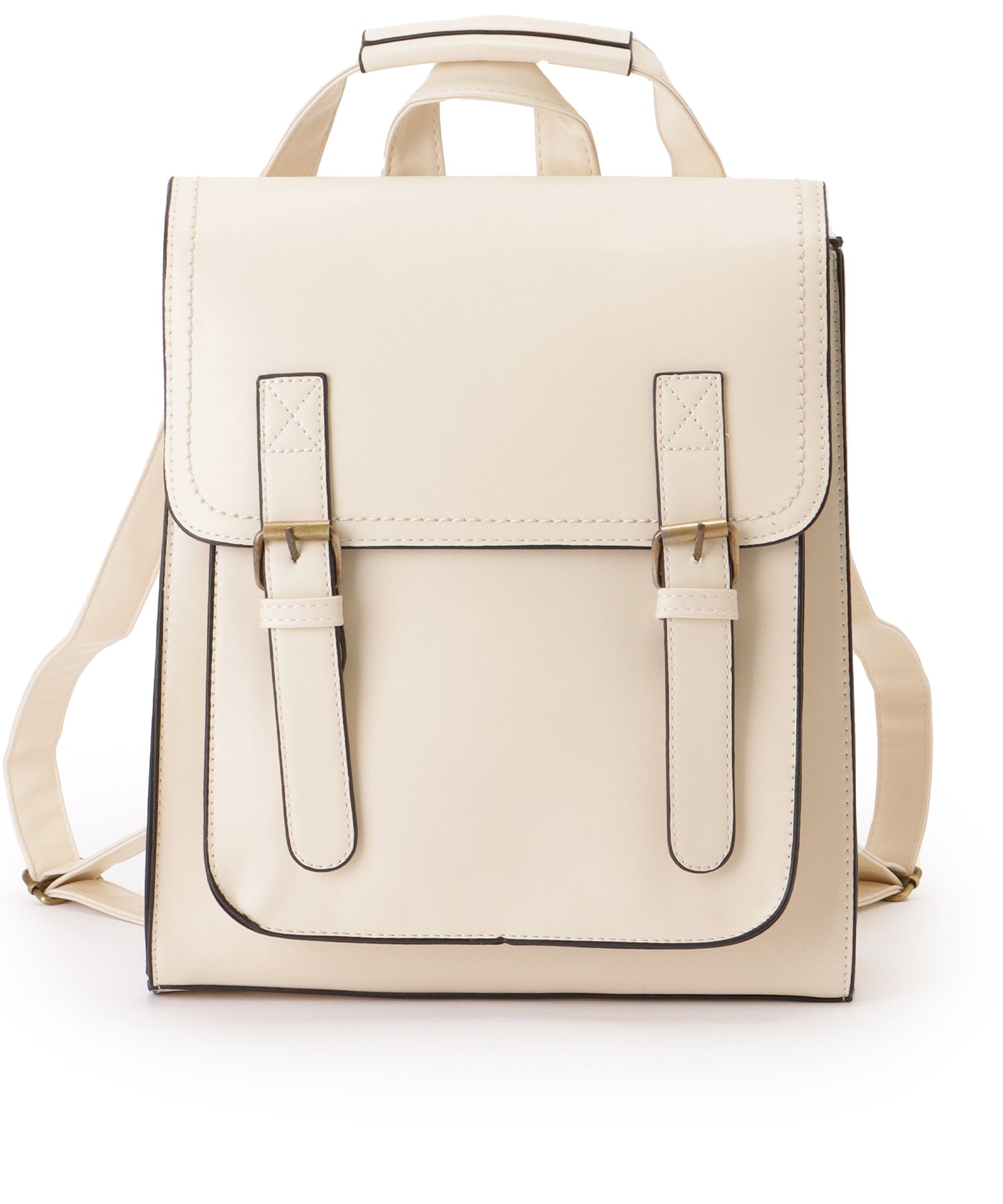 ランドセル風 スクエア ステッチ ショルダーバッグ