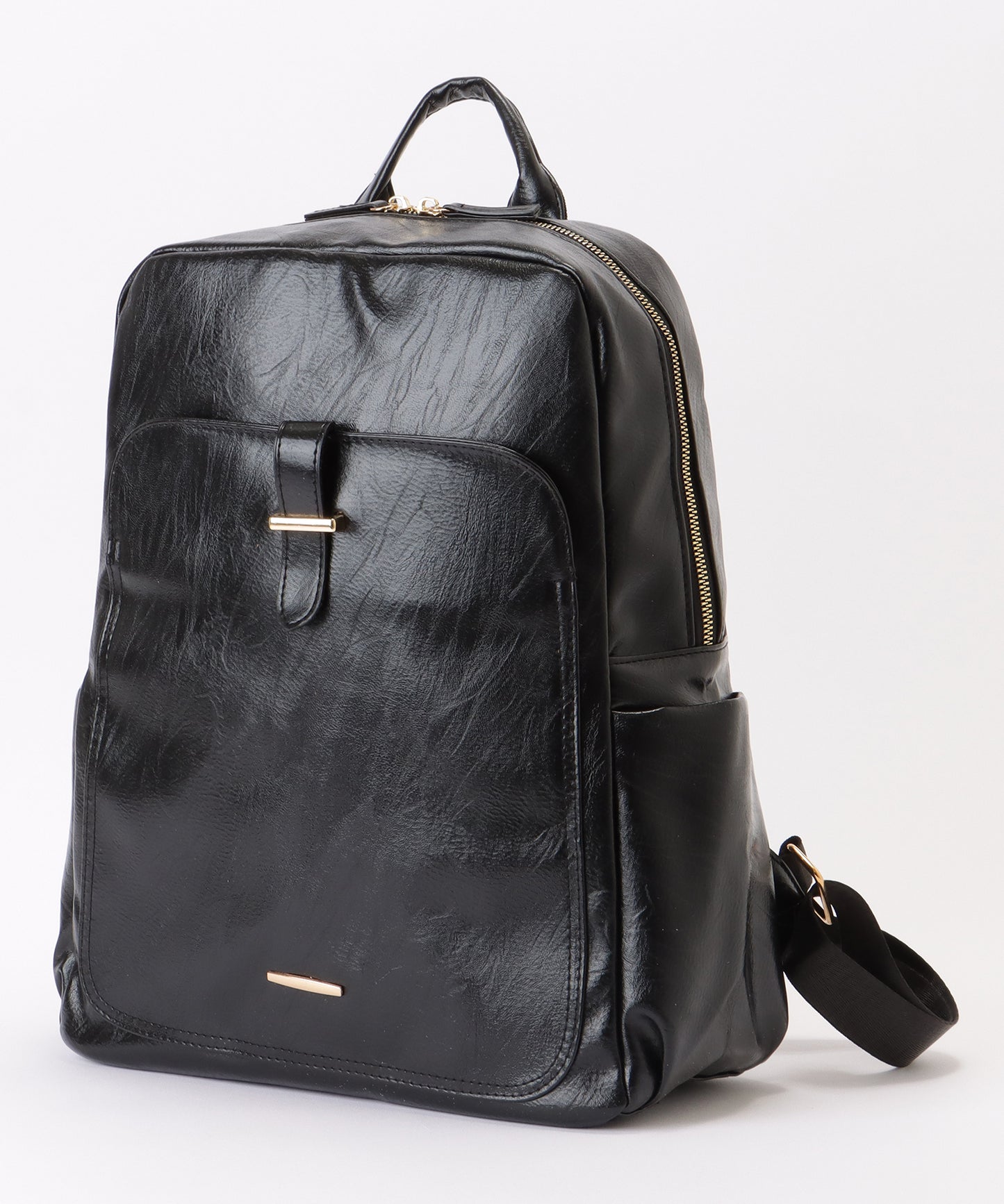 ラウンドファスナー 多ポケット スクエア リュックサック