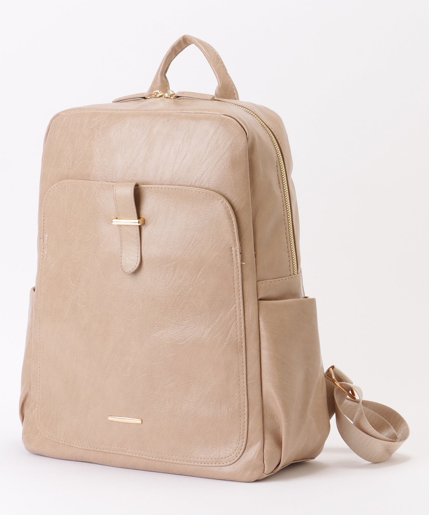 ラウンドファスナー 多ポケット スクエア リュックサック