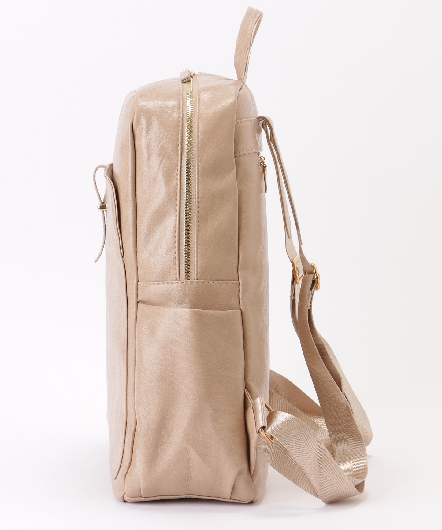 ラウンドファスナー 多ポケット スクエア リュックサック