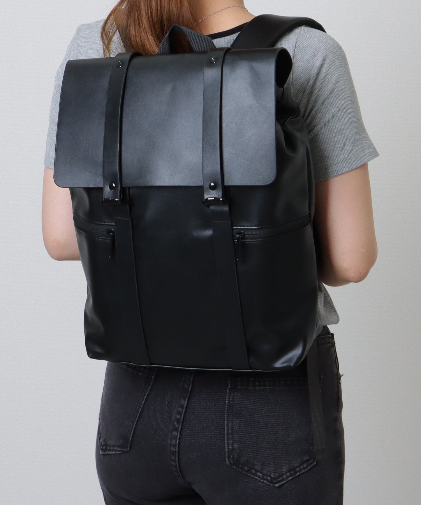 配色ライン スクエア バックパック