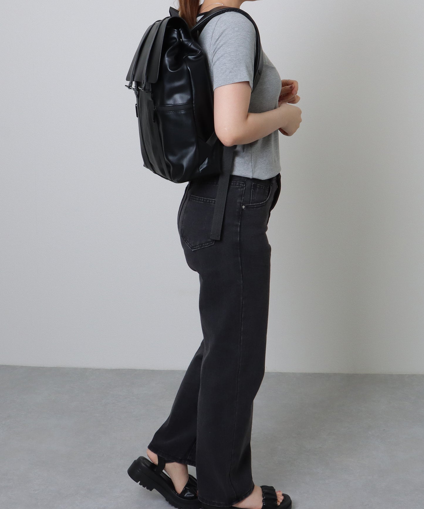 配色ライン スクエア バックパック