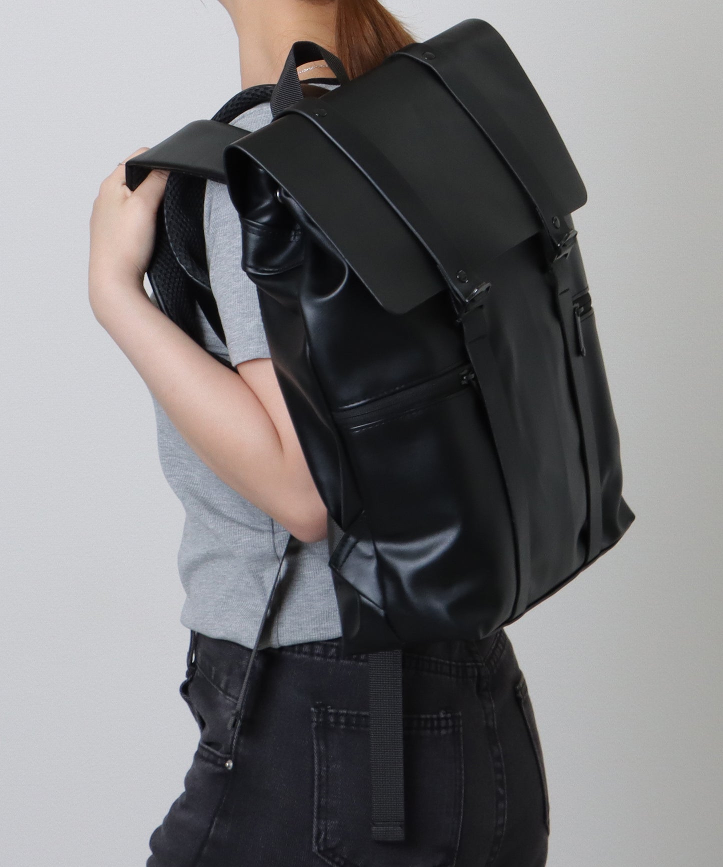 配色ライン スクエア バックパック