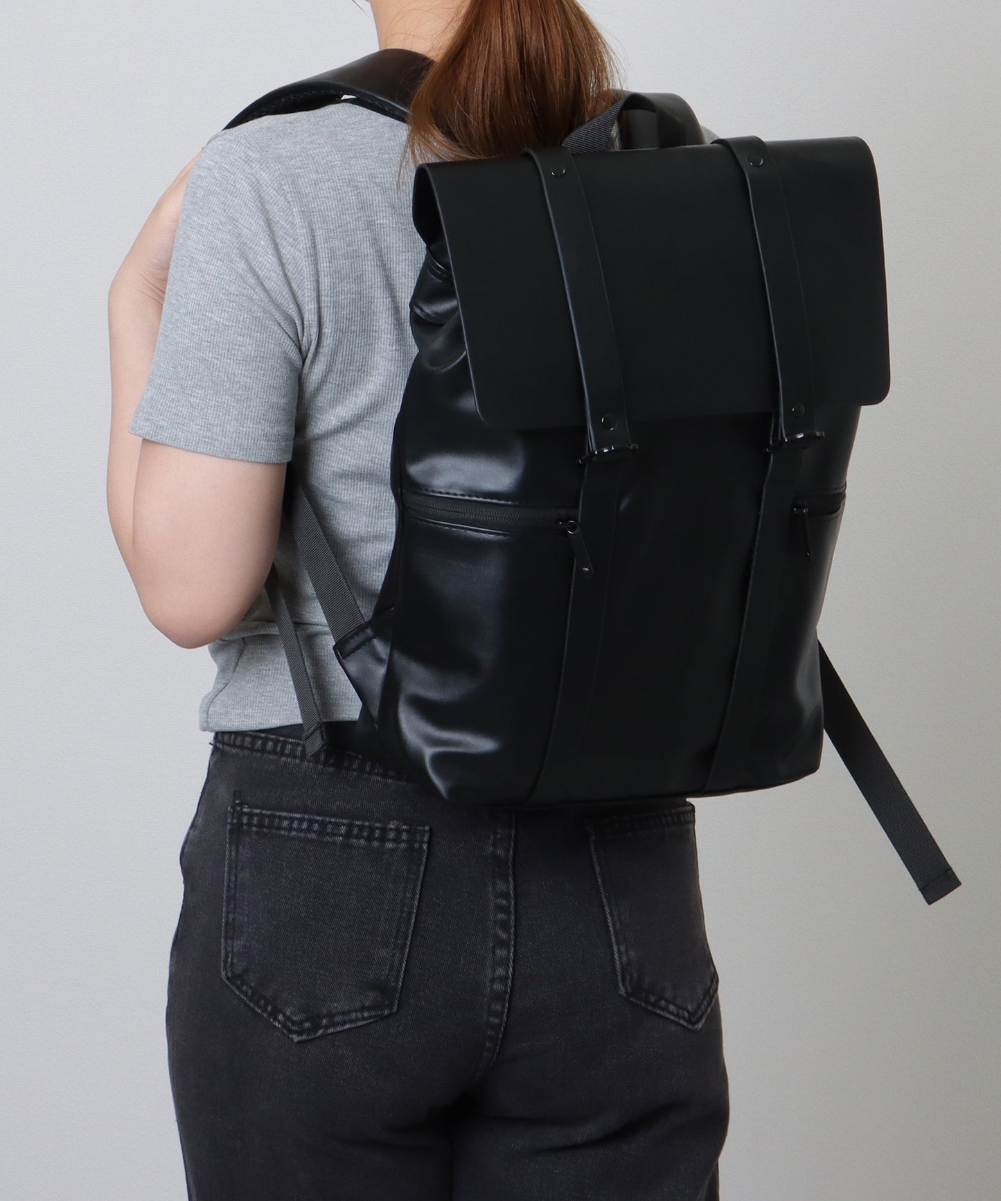 配色ライン スクエア バックパック