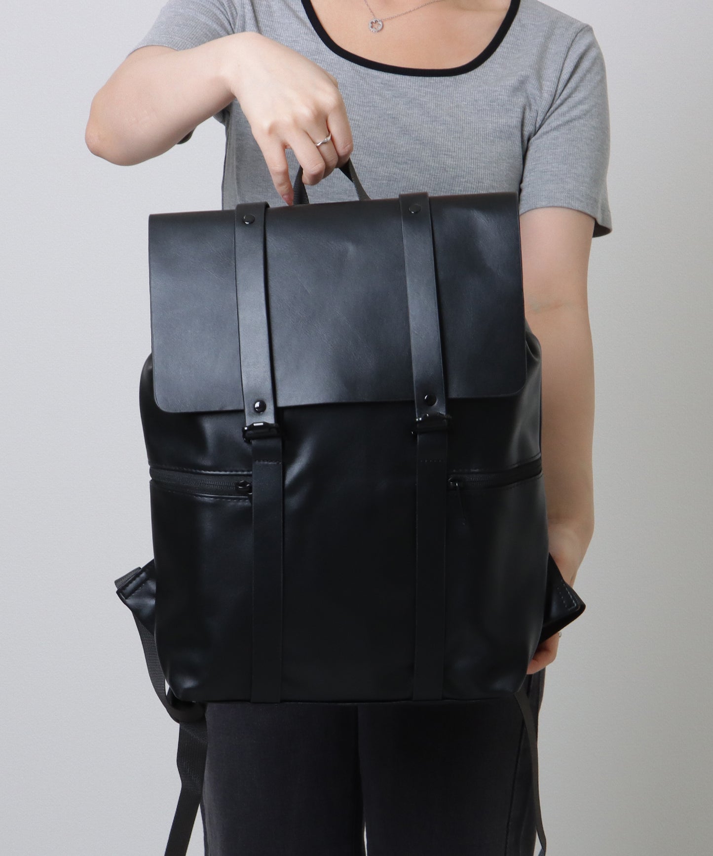 配色ライン スクエア バックパック