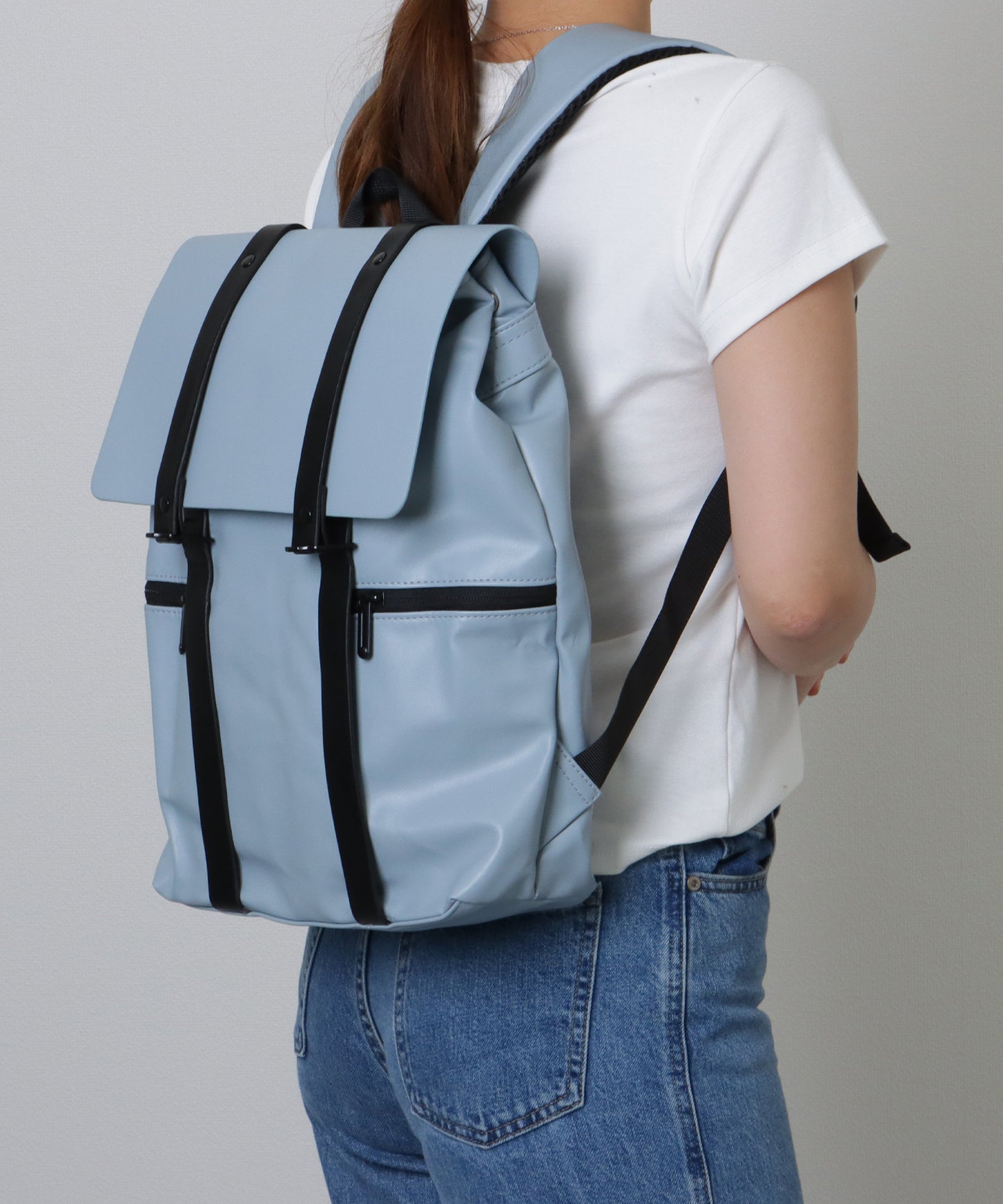 配色ライン スクエア バックパック