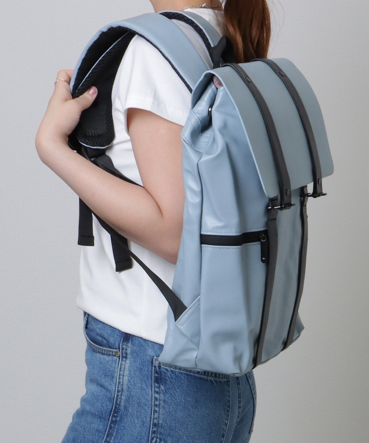 配色ライン スクエア バックパック