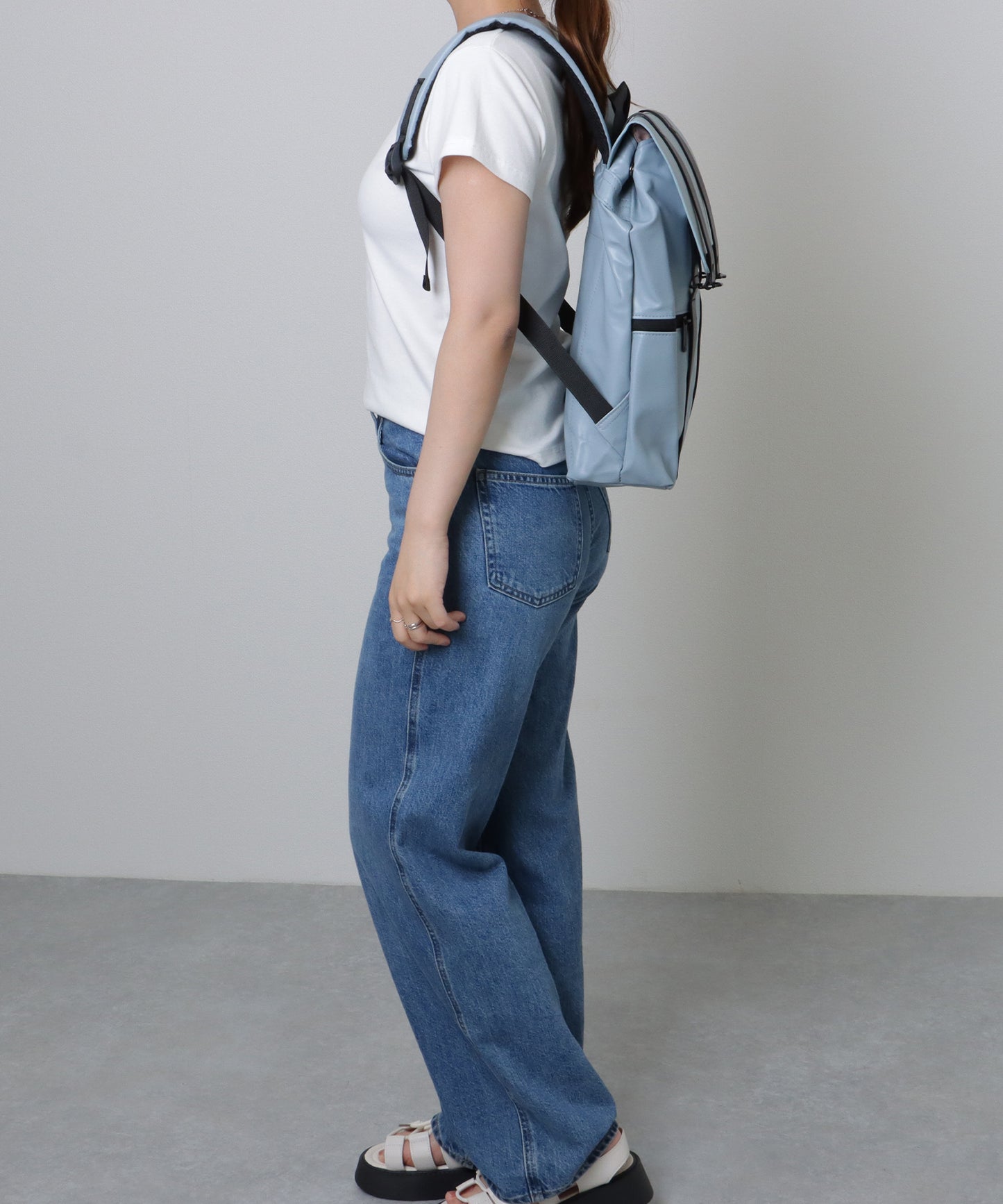 配色ライン スクエア バックパック