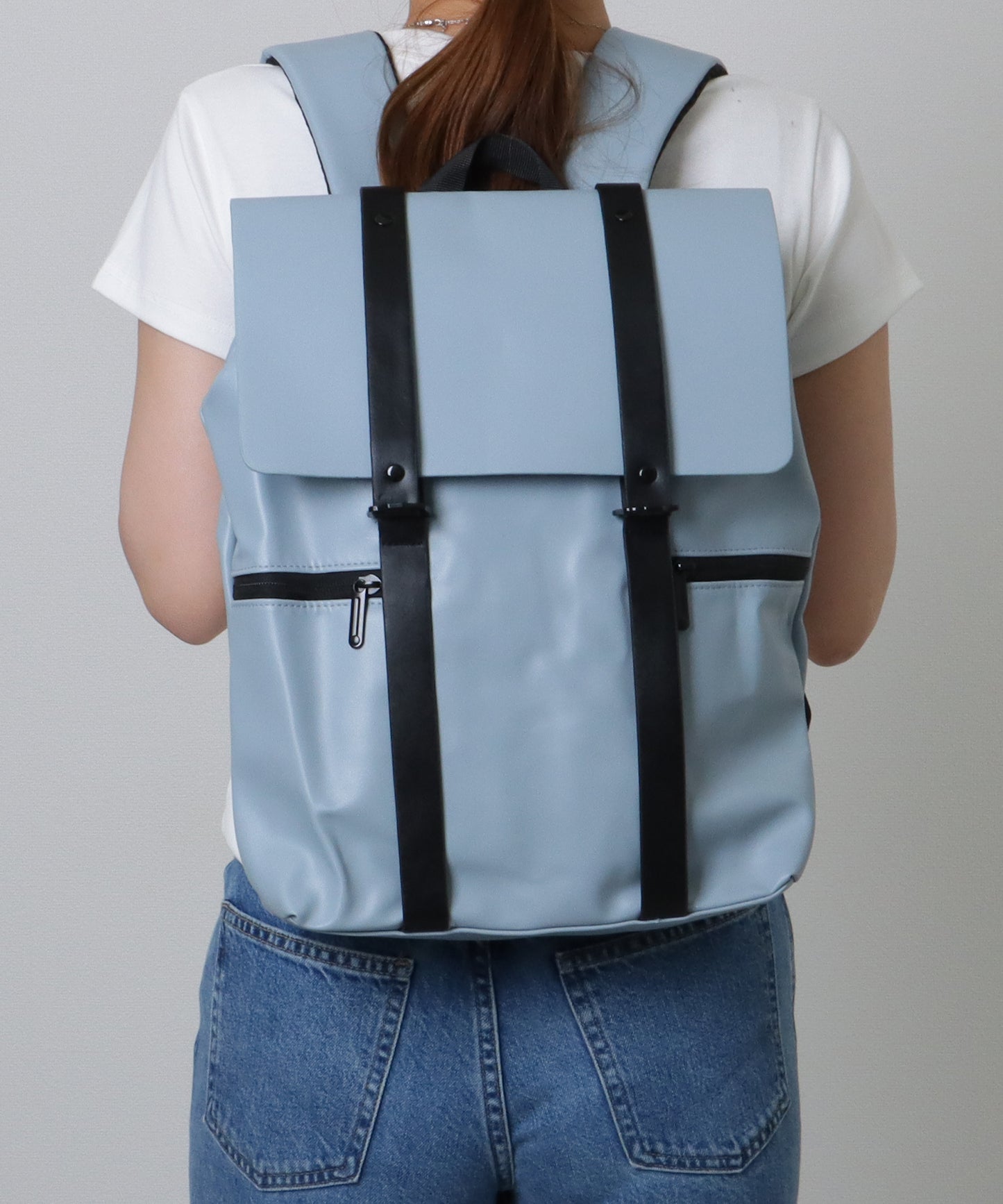 配色ライン スクエア バックパック