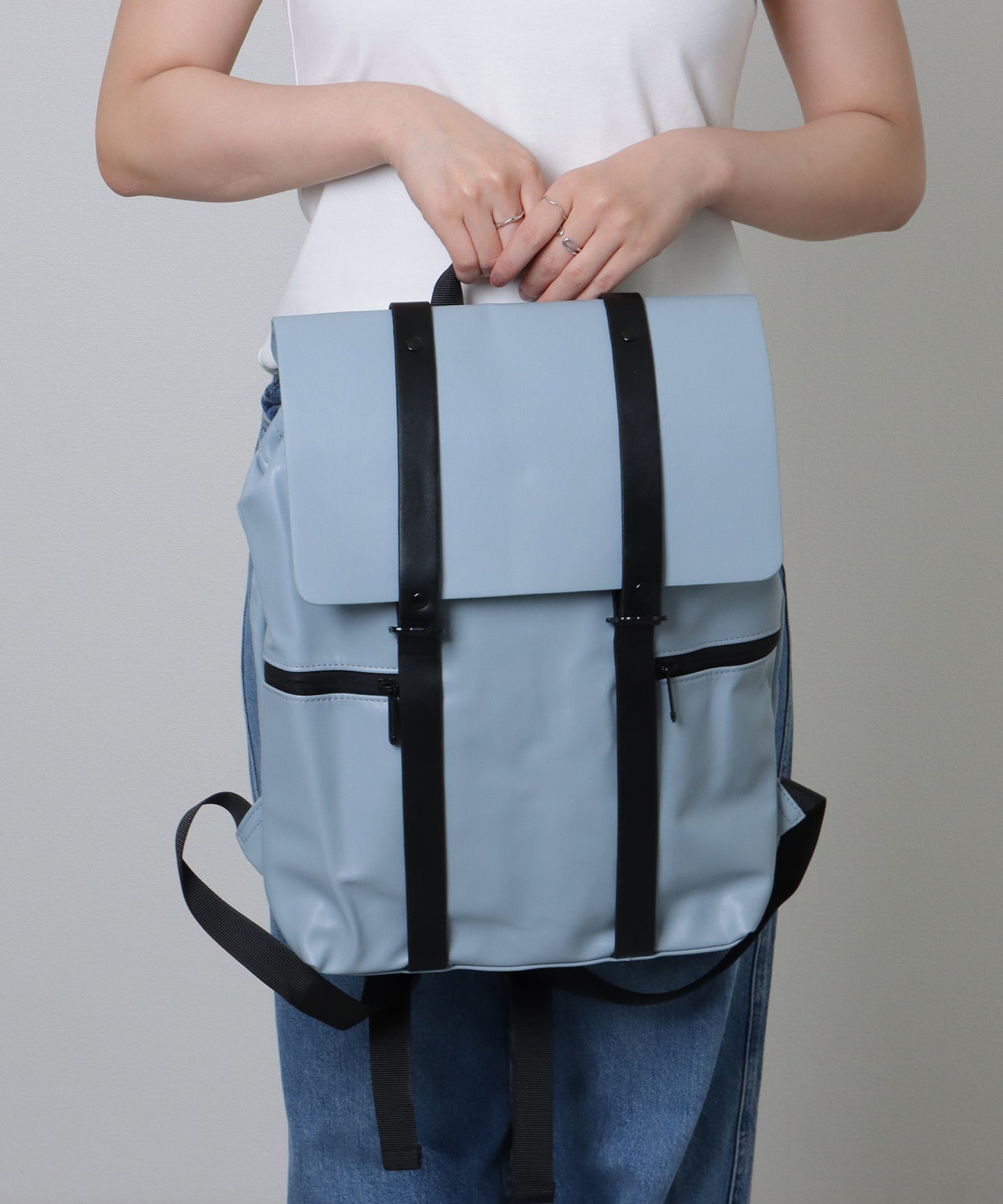 配色ライン スクエア バックパック