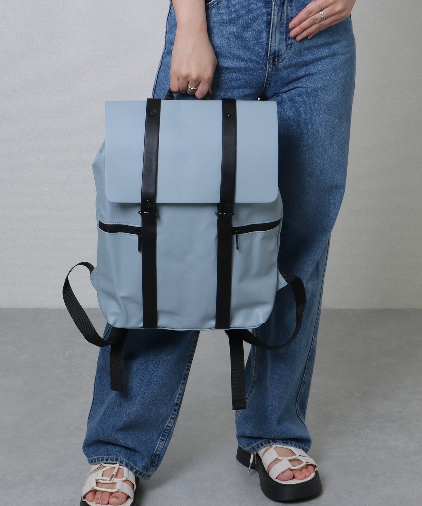配色ライン スクエア バックパック