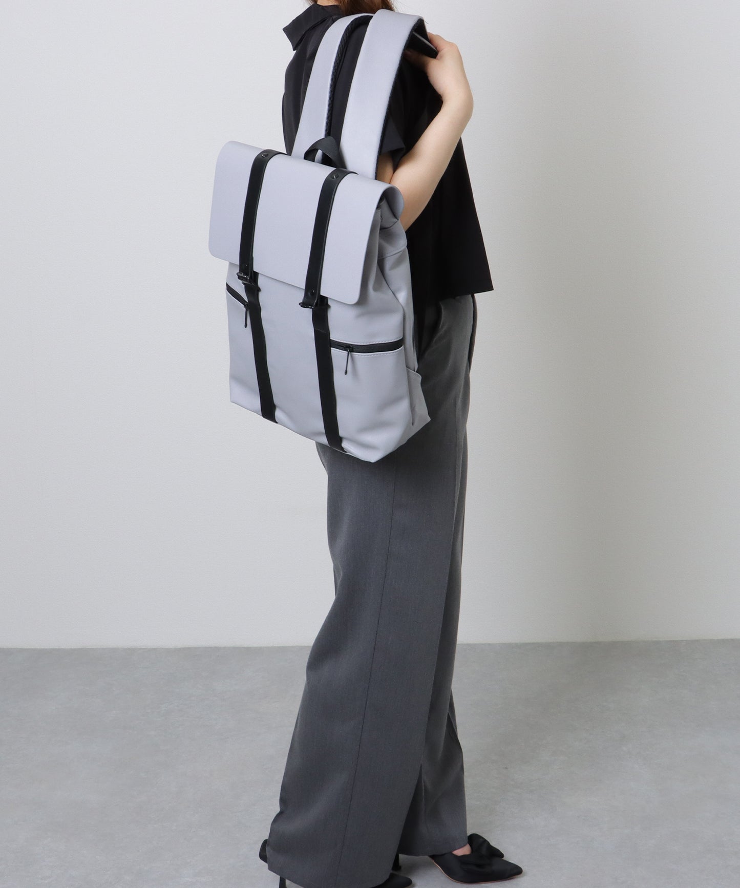 配色ライン スクエア バックパック