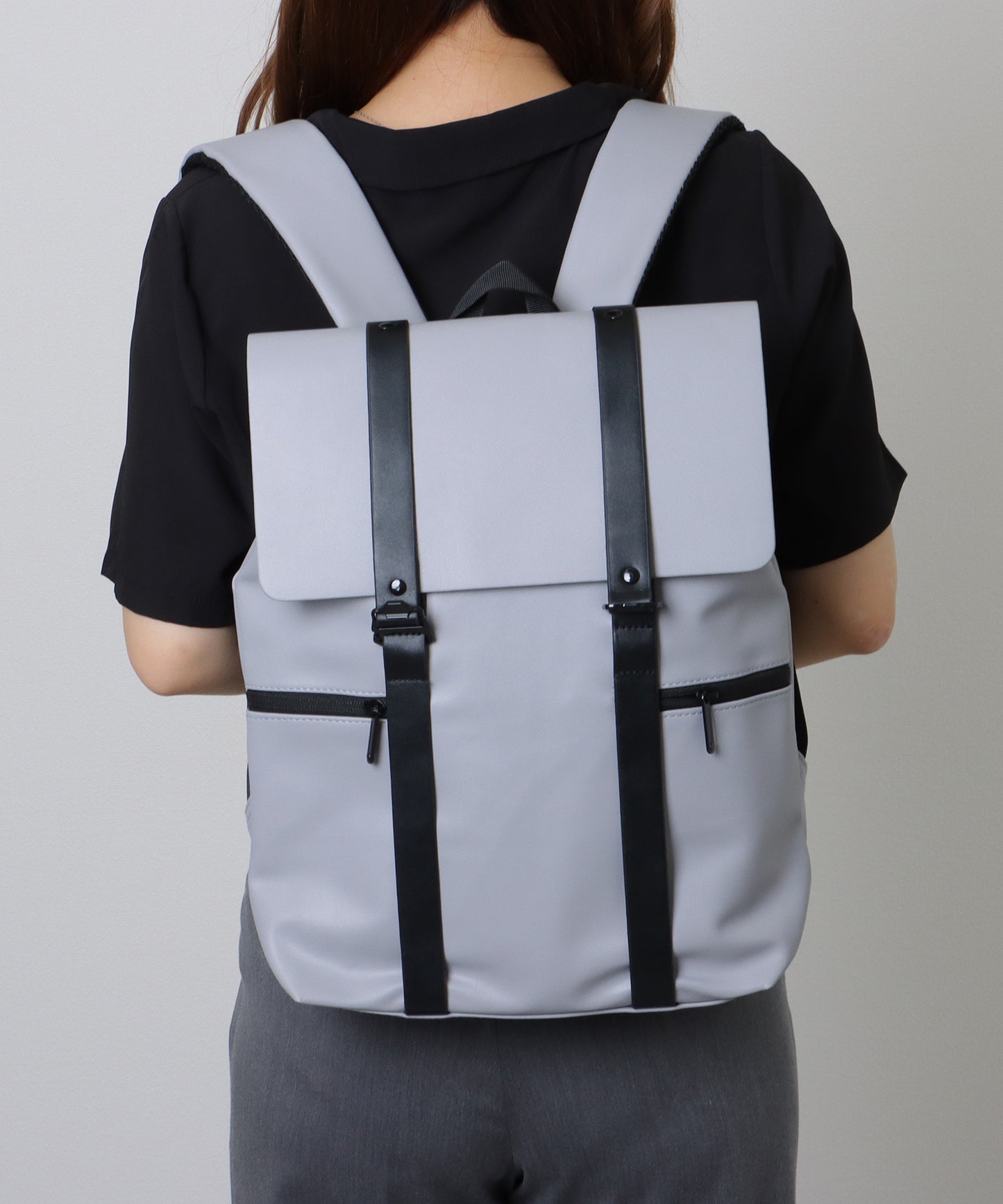 配色ライン スクエア バックパック