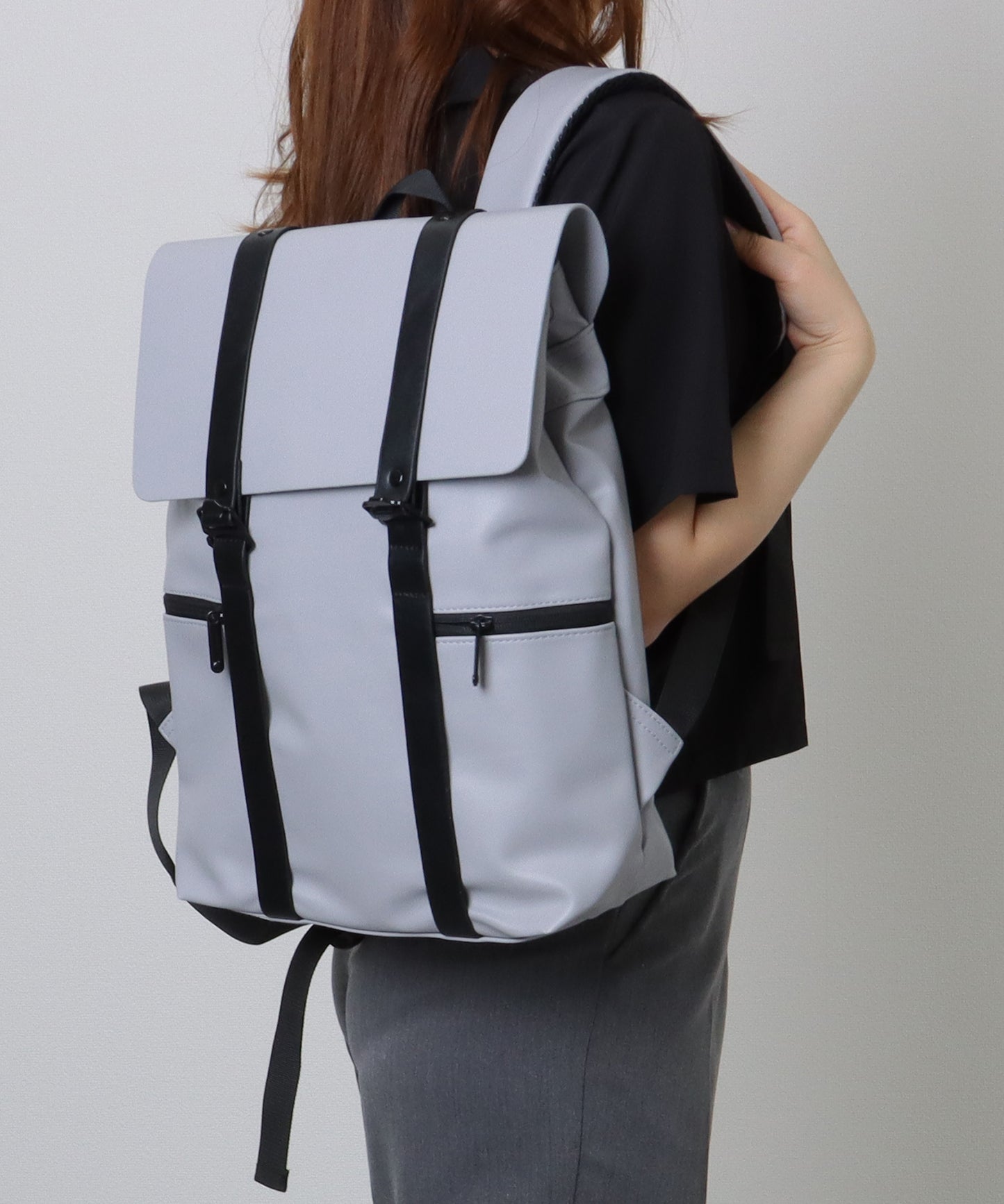 配色ライン スクエア バックパック