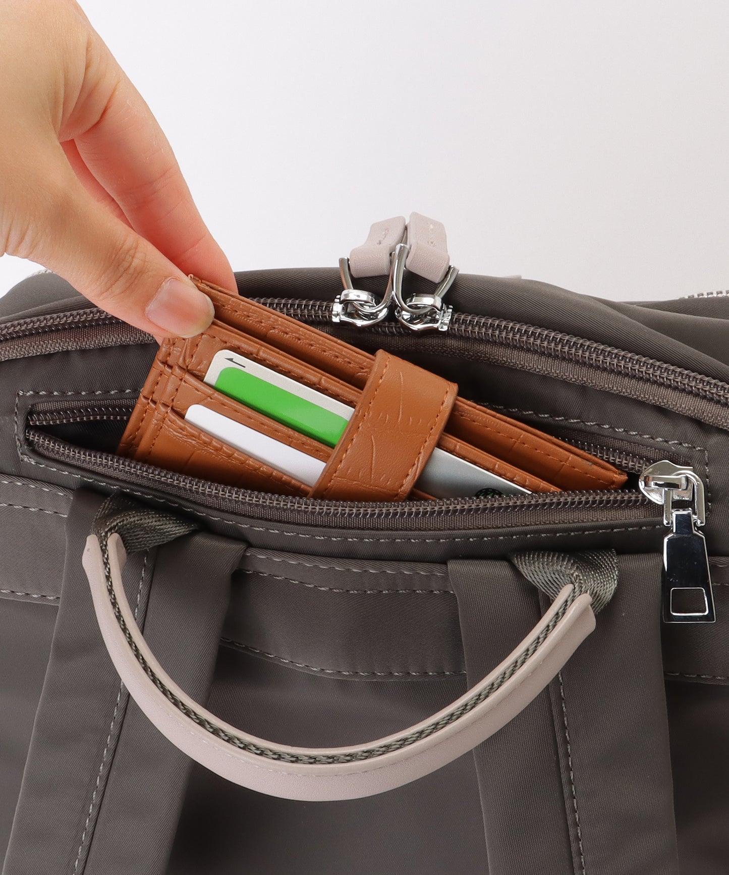 キャリーオン ベルト付き オックスフォード生地 スクエア リュックサック