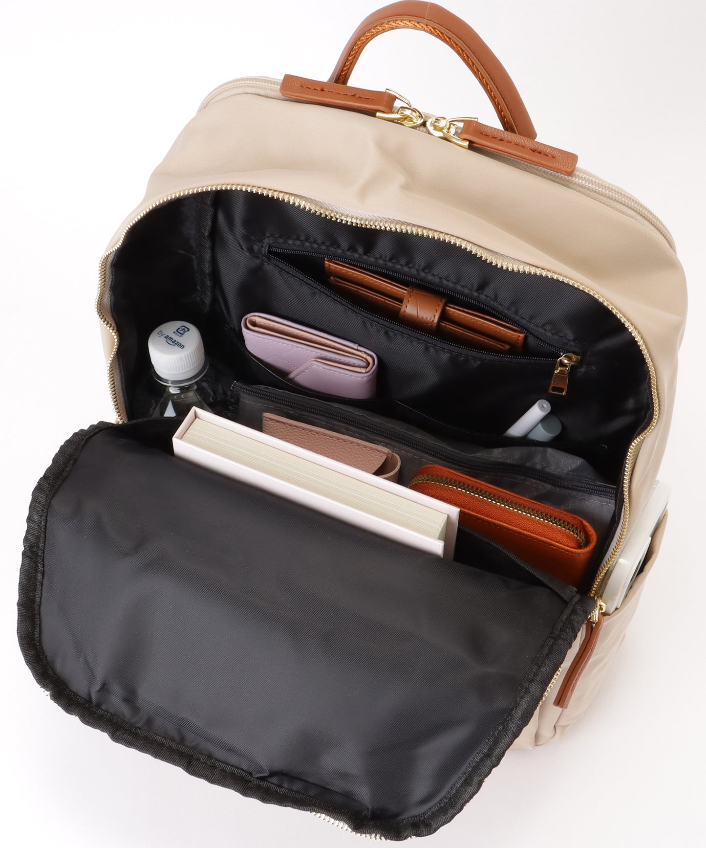 キャリーオン ベルト付き オックスフォード生地 スクエア リュックサック