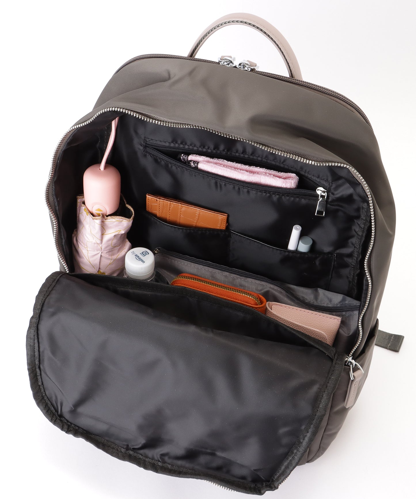 キャリーオン ベルト付き オックスフォード生地 スクエア リュックサック