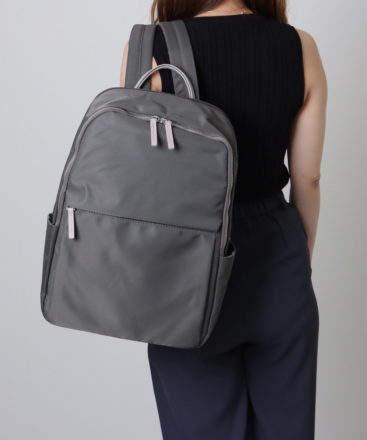 キャリーオン ベルト付き オックスフォード生地 スクエア リュックサック