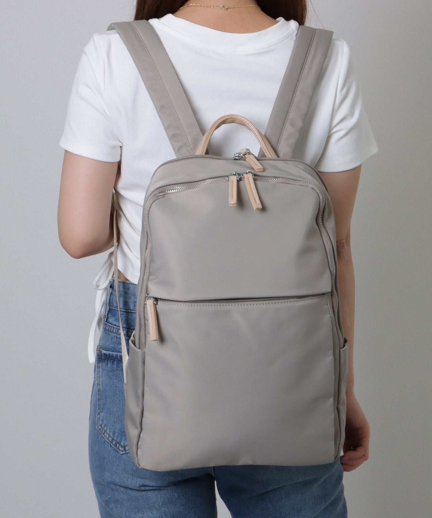 キャリーオン ベルト付き オックスフォード生地 スクエア リュックサック