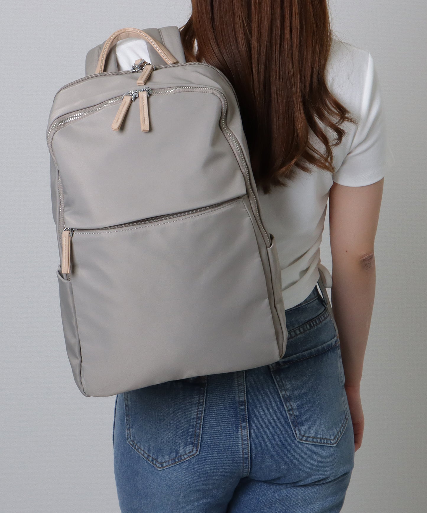 キャリーオン ベルト付き オックスフォード生地 スクエア リュックサック