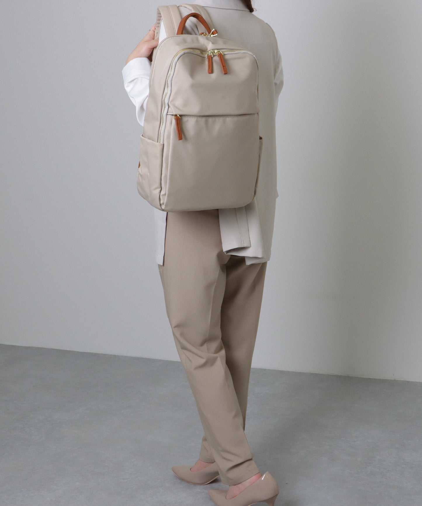 キャリーオン ベルト付き オックスフォード生地 スクエア リュックサック