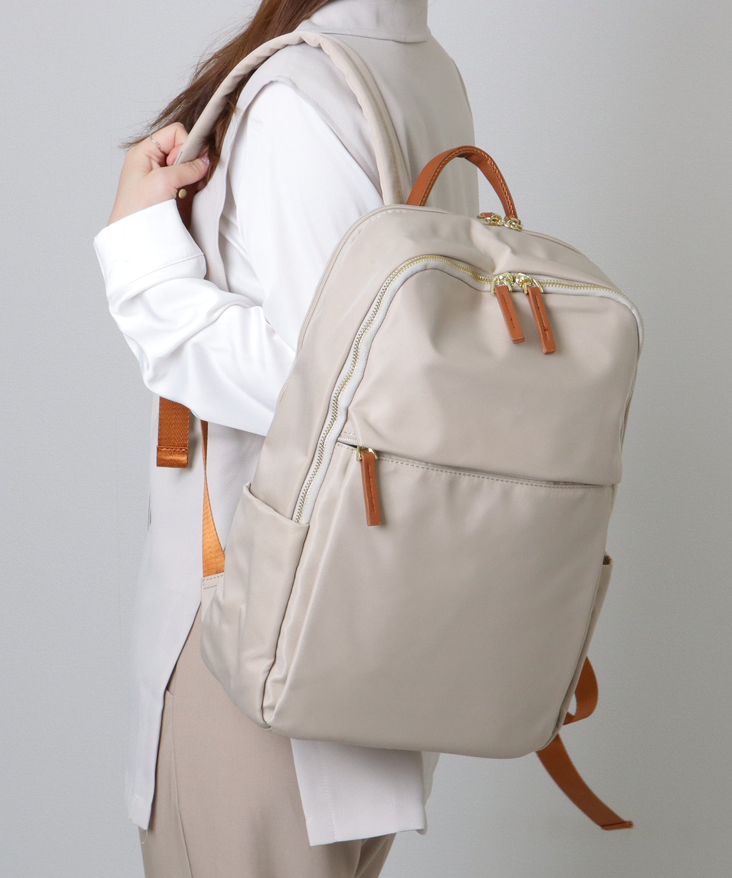 キャリーオン ベルト付き オックスフォード生地 スクエア リュックサック