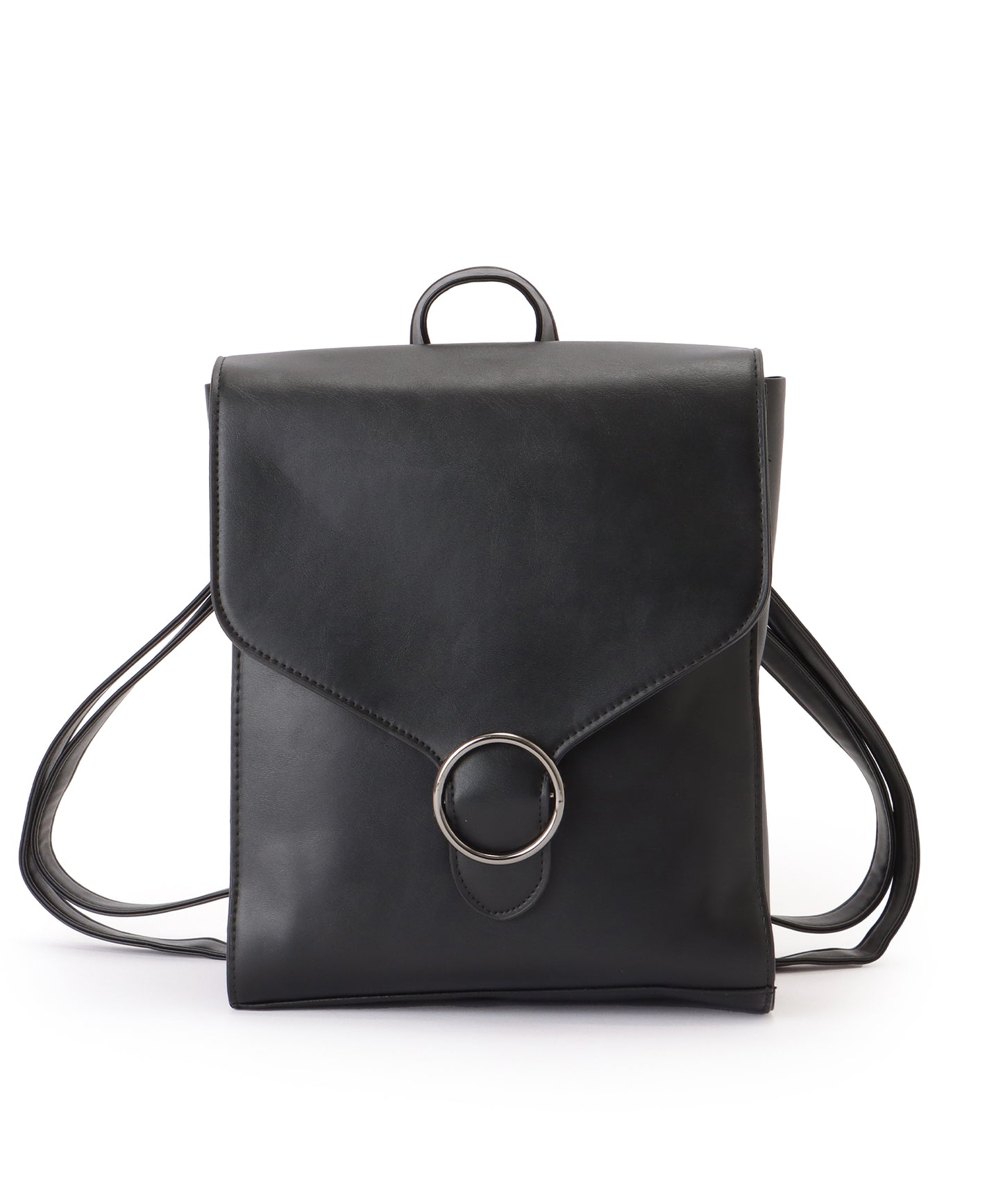 2WAY レザー調 スクエア フラップ バック