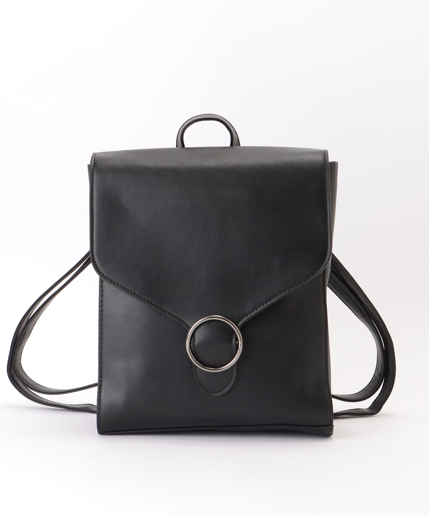 2WAY レザー調 スクエア フラップ バック