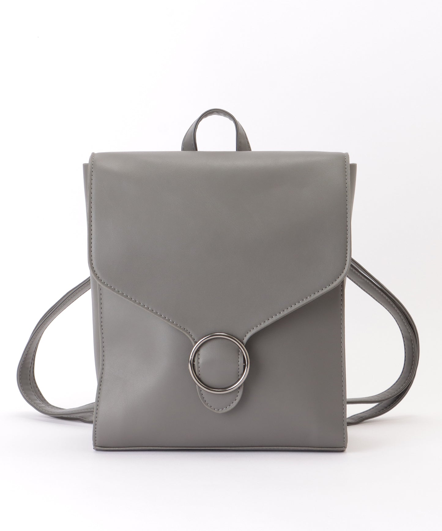 2WAY レザー調 スクエア フラップ バック