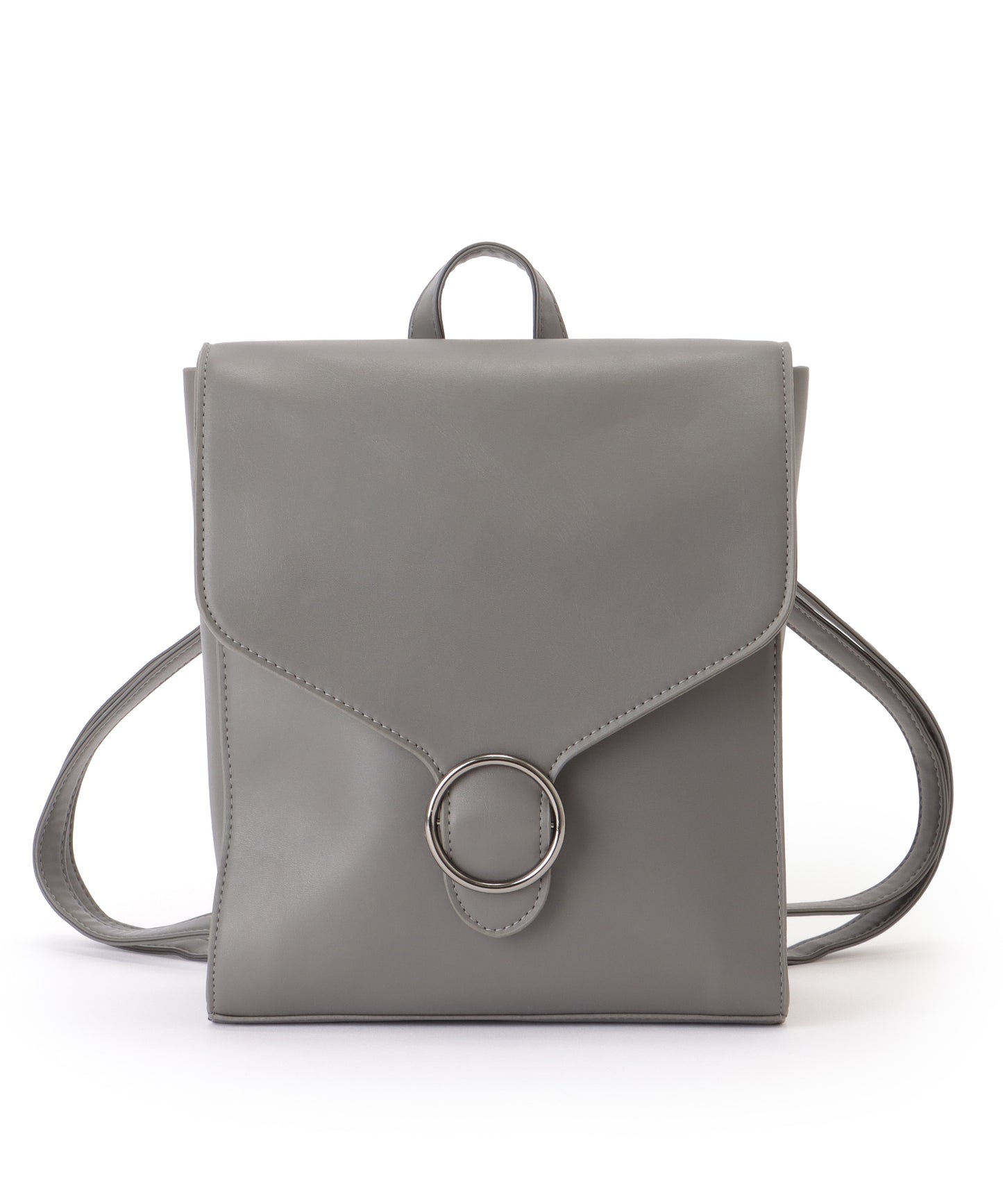 2WAY レザー調 スクエア フラップ バック