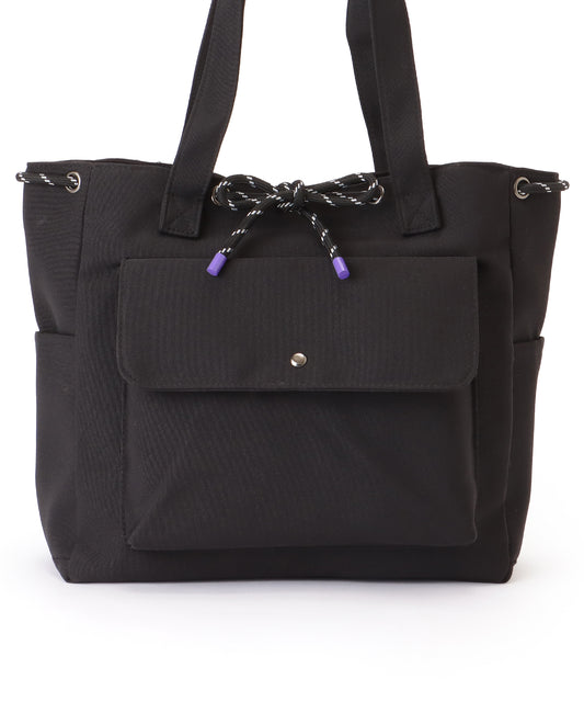 カラフル ドローコード付き 多ポケット ソフト トートバッグ