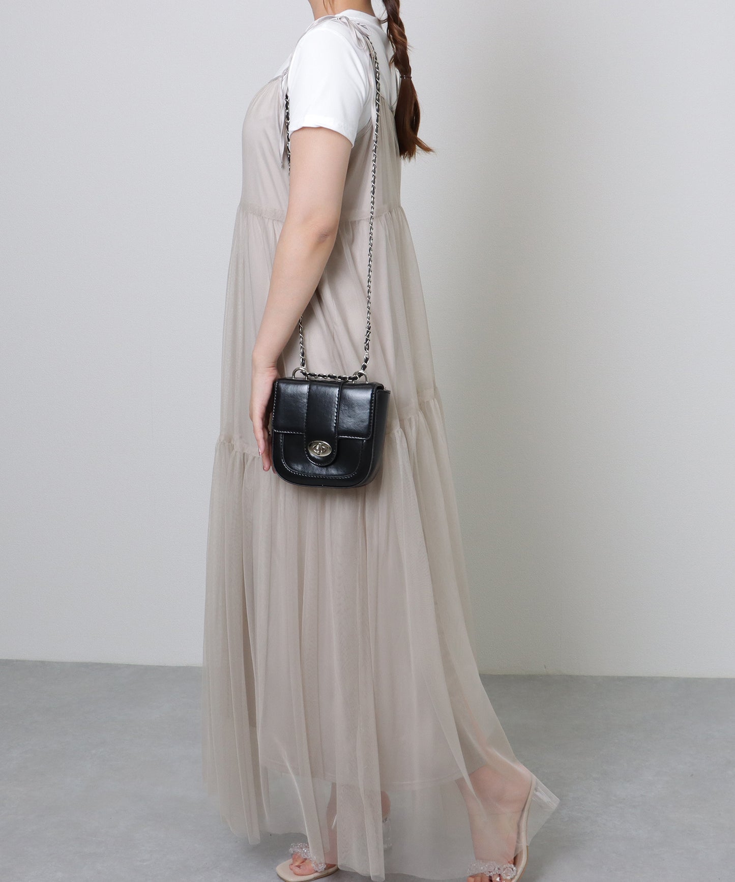 コンパクト ラウンド 2WAY チェーン ショルダーバッグ