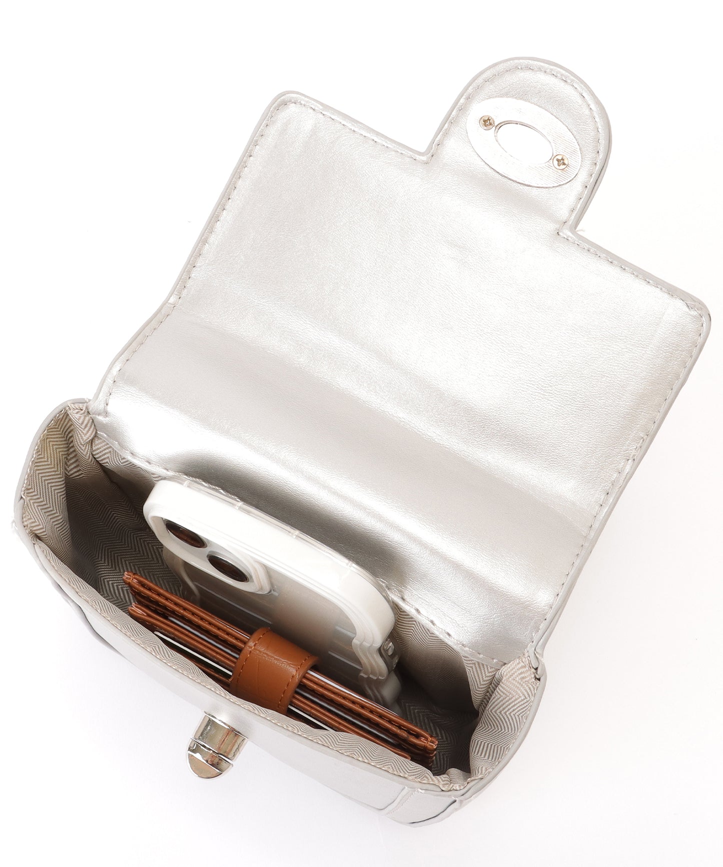 コンパクト ラウンド 2WAY チェーン ショルダーバッグ