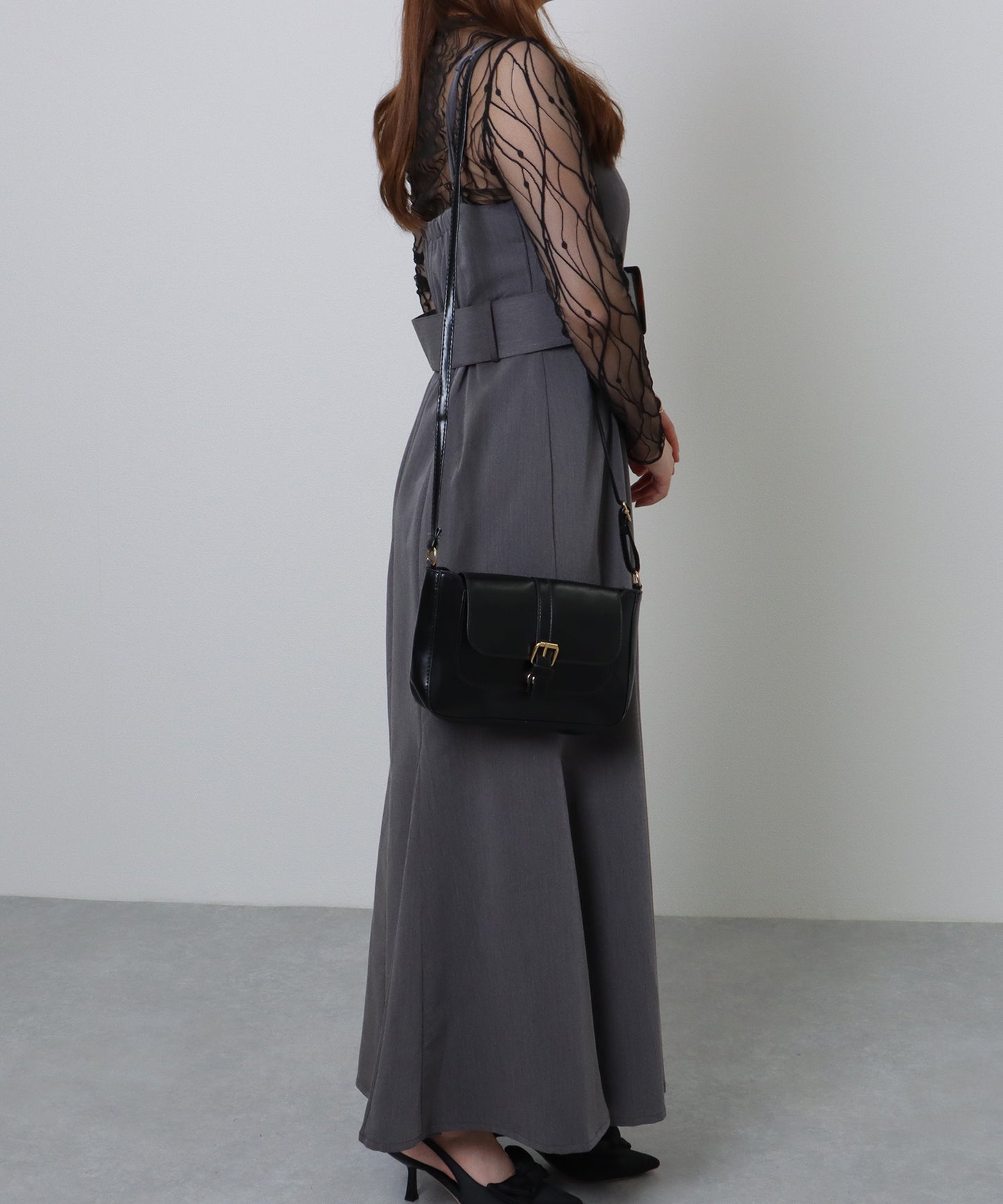 スクール風 スクエア ベルト ショルダーバッグ