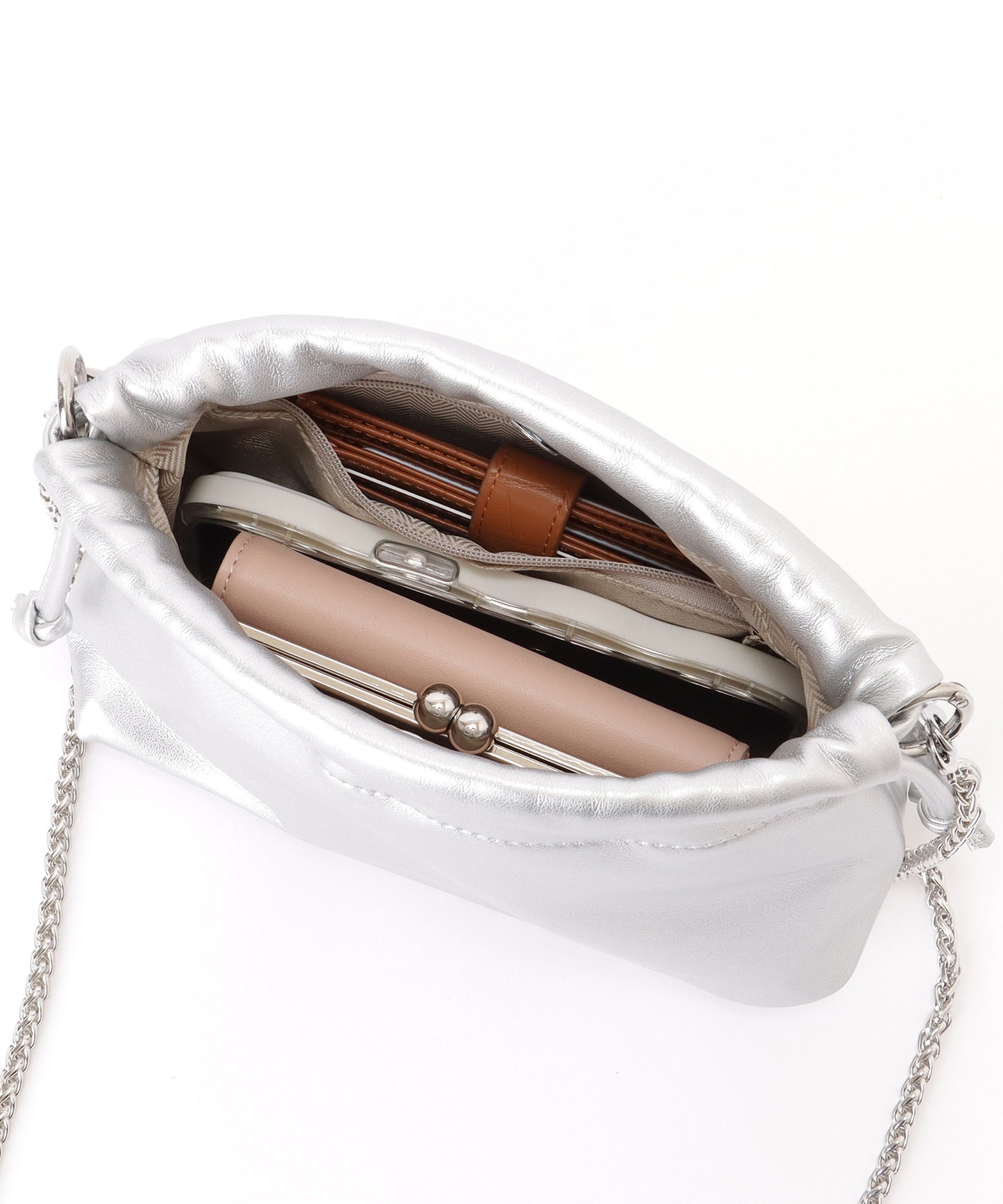 ボールチェーン付き 2WAY 巾着 バッグ