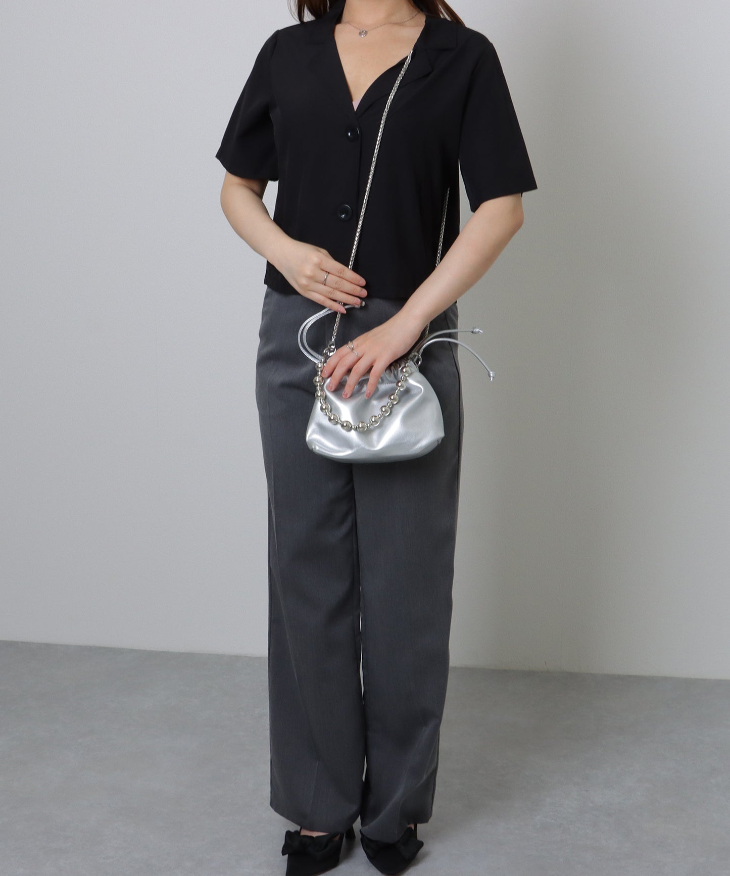 ボールチェーン付き 2WAY 巾着 バッグ