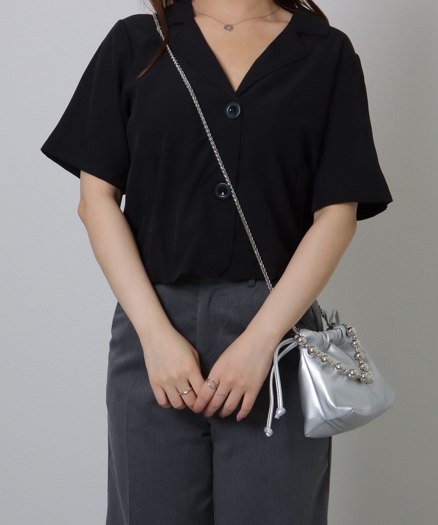 ボールチェーン付き 2WAY 巾着 バッグ