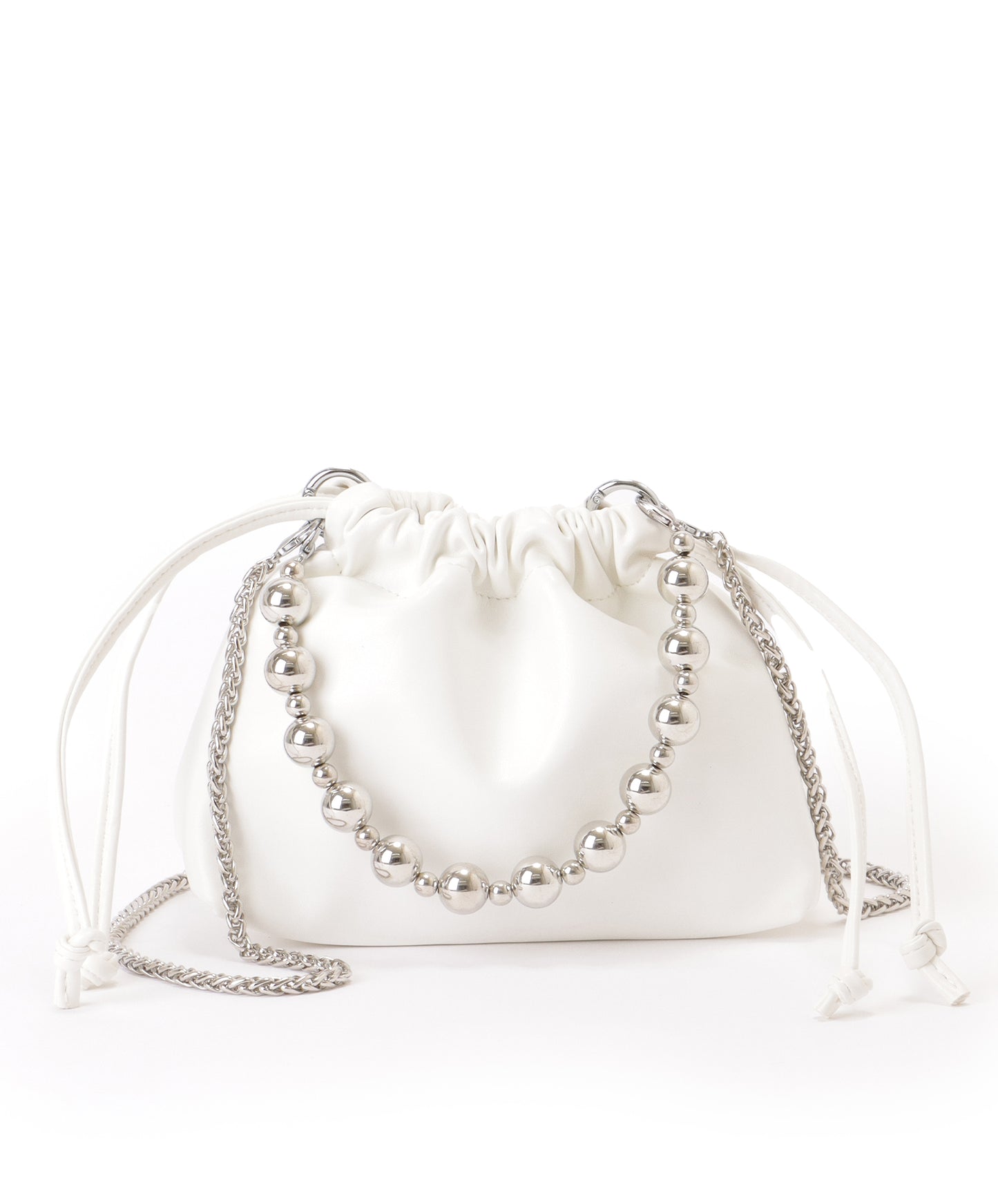 ボールチェーン付き 2WAY 巾着 バッグ