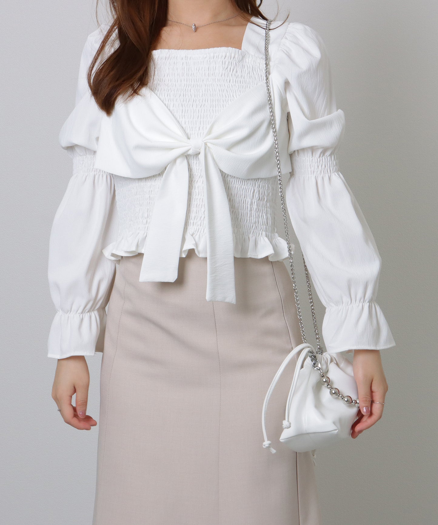 ボールチェーン付き 2WAY 巾着 バッグ