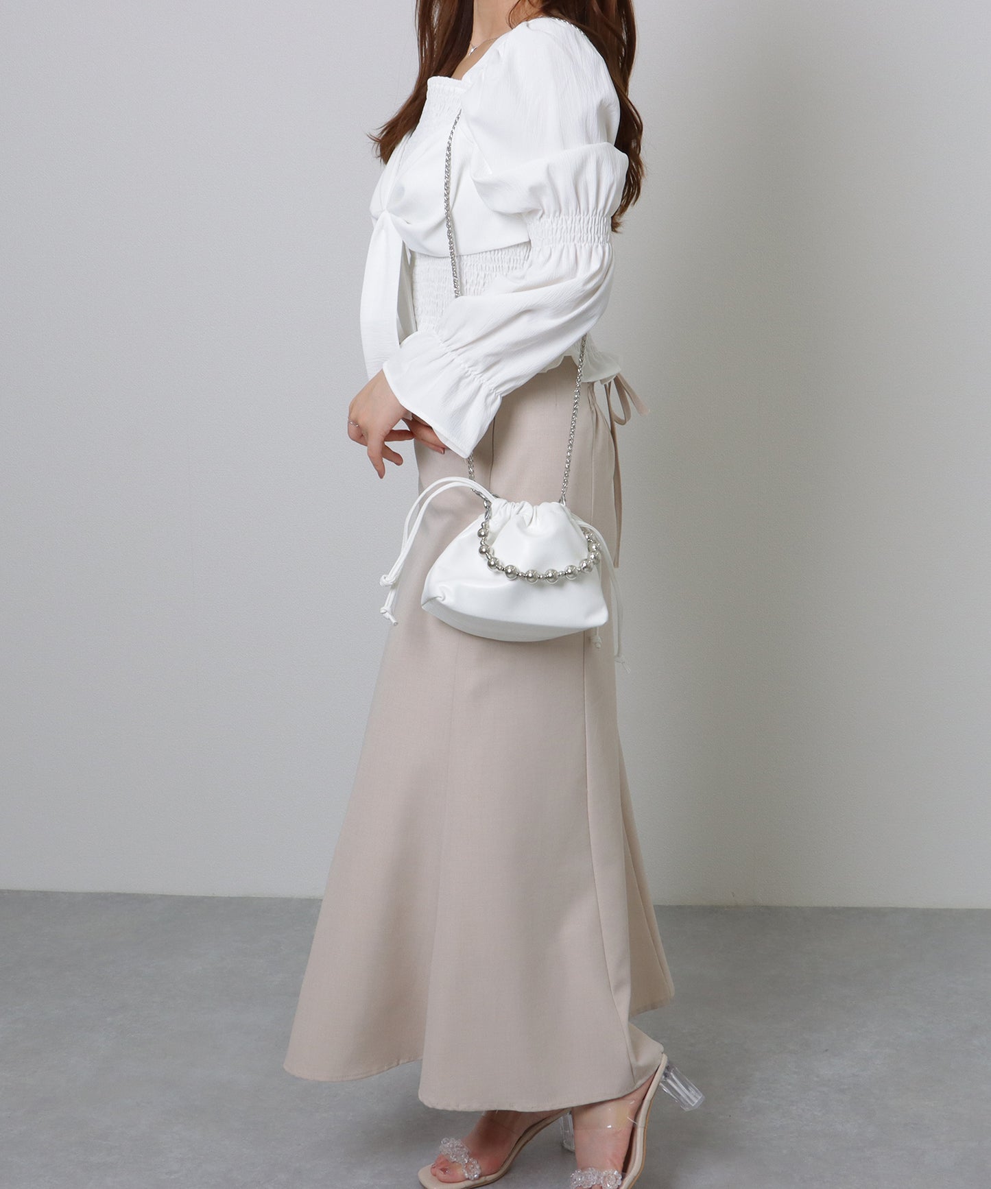 ボールチェーン付き 2WAY 巾着 バッグ