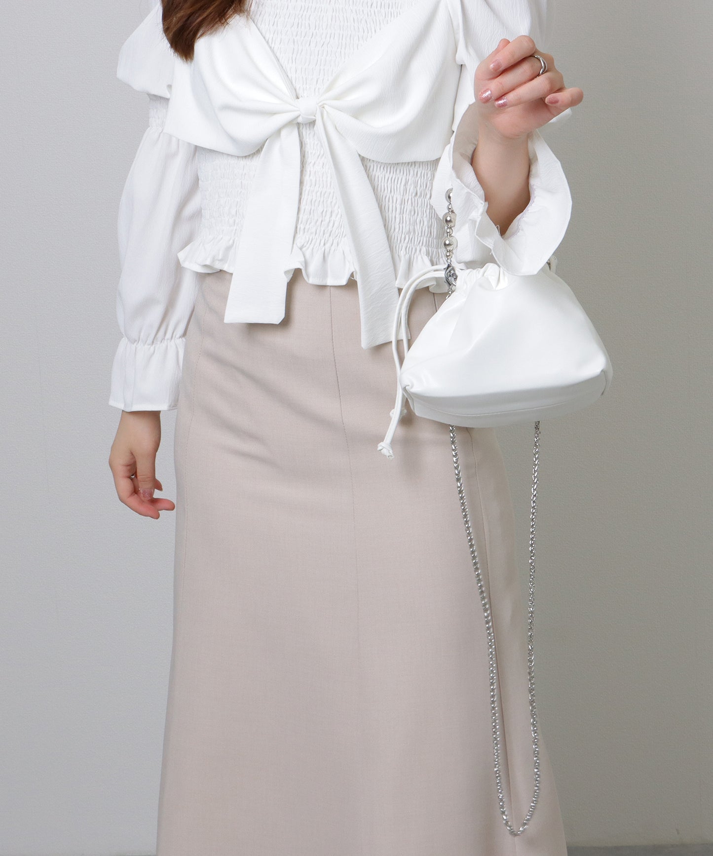 ボールチェーン付き 2WAY 巾着 バッグ