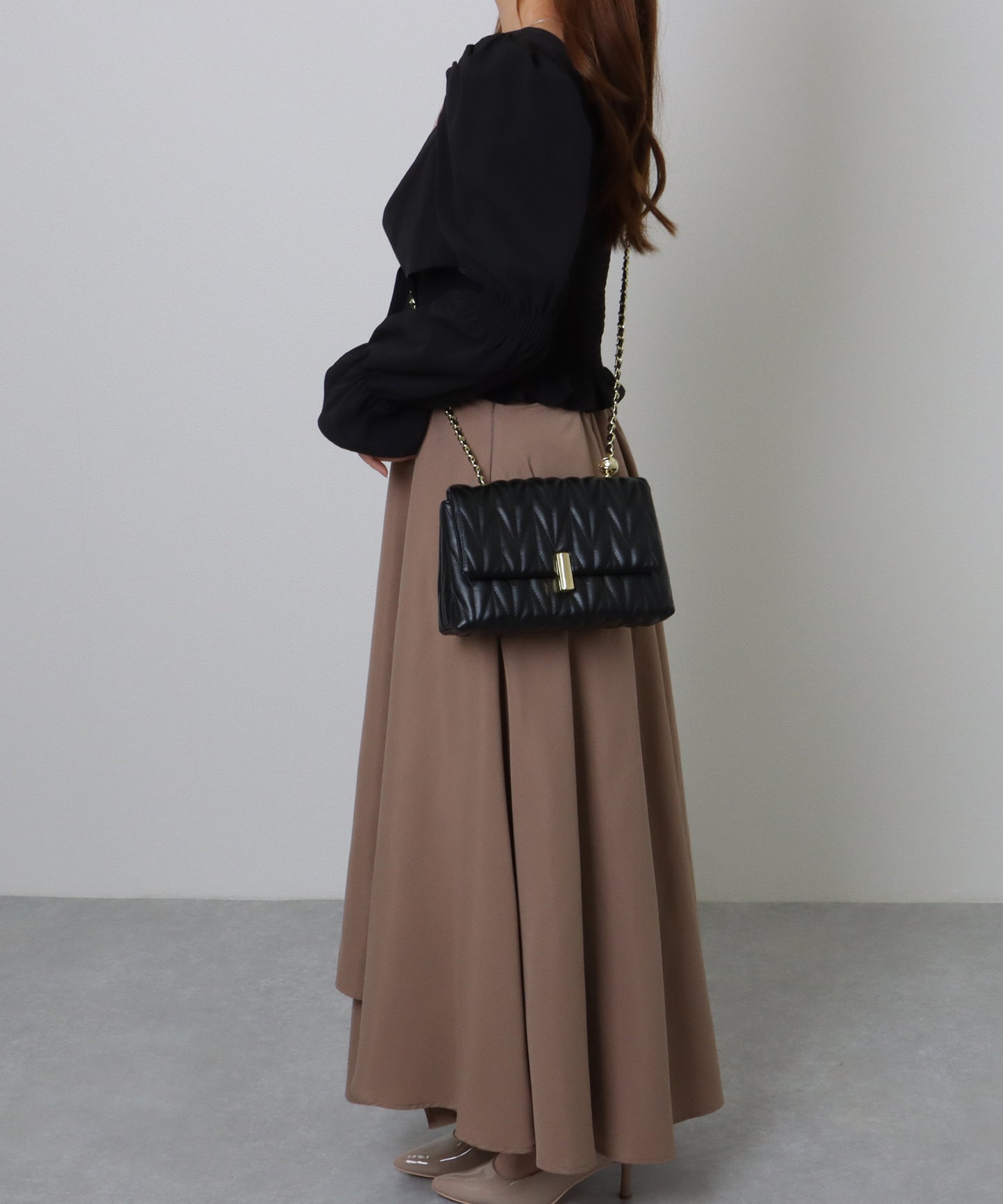 ヘリンボーン ステッチ 2WAY チェーン バッグ